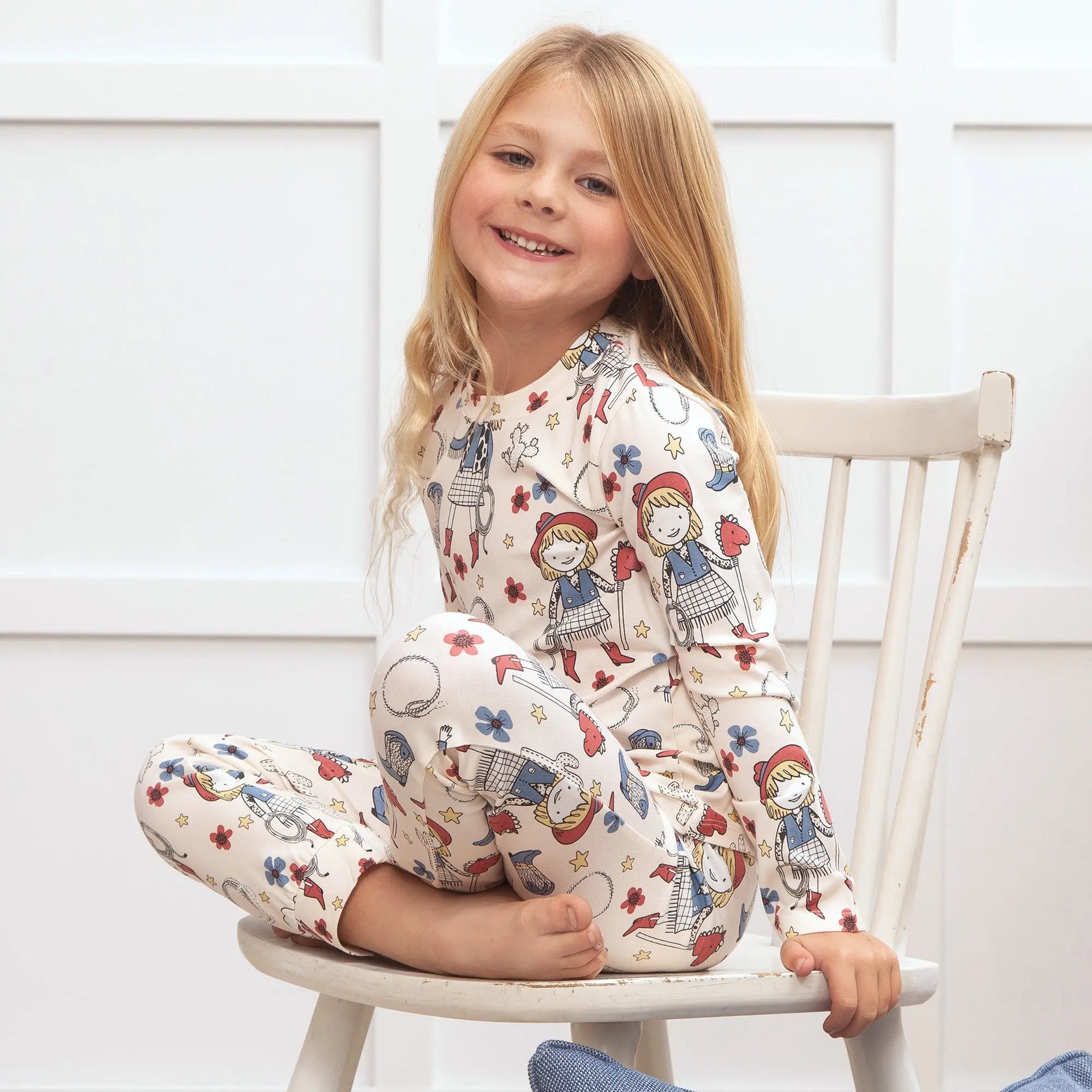 Tesa Babe Cowgirl Bamboo Pajama Set For Girls With Elastic Waist - Apparel & Accessories > Clothing > Sleepwear & Loungewear > Pajamas Girl's Pajamas