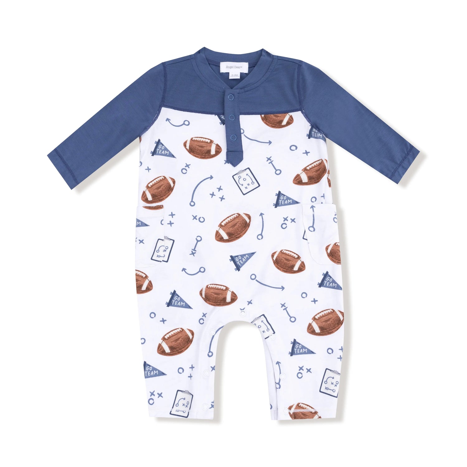 Angel Dear Cozy Viscose Bamboo Romper With Contrast Sleeves For Baby - Apparel & Accessories > Clothing > Baby & Toddler Clothing > Baby One-Pieces 969