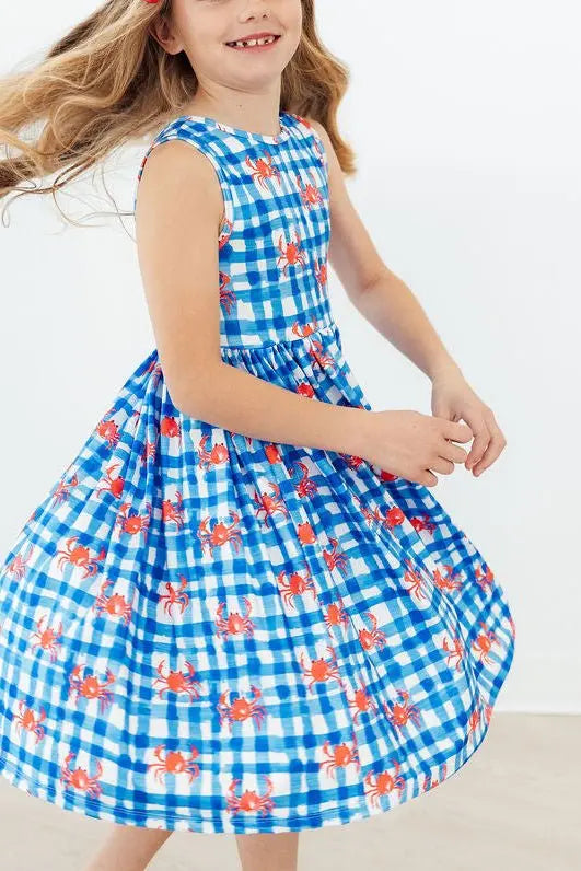 Crabby Cutie Tank Twirl Dress - Day Dress, Dress, One-piece garment, Child, Plaid | Everetts Place