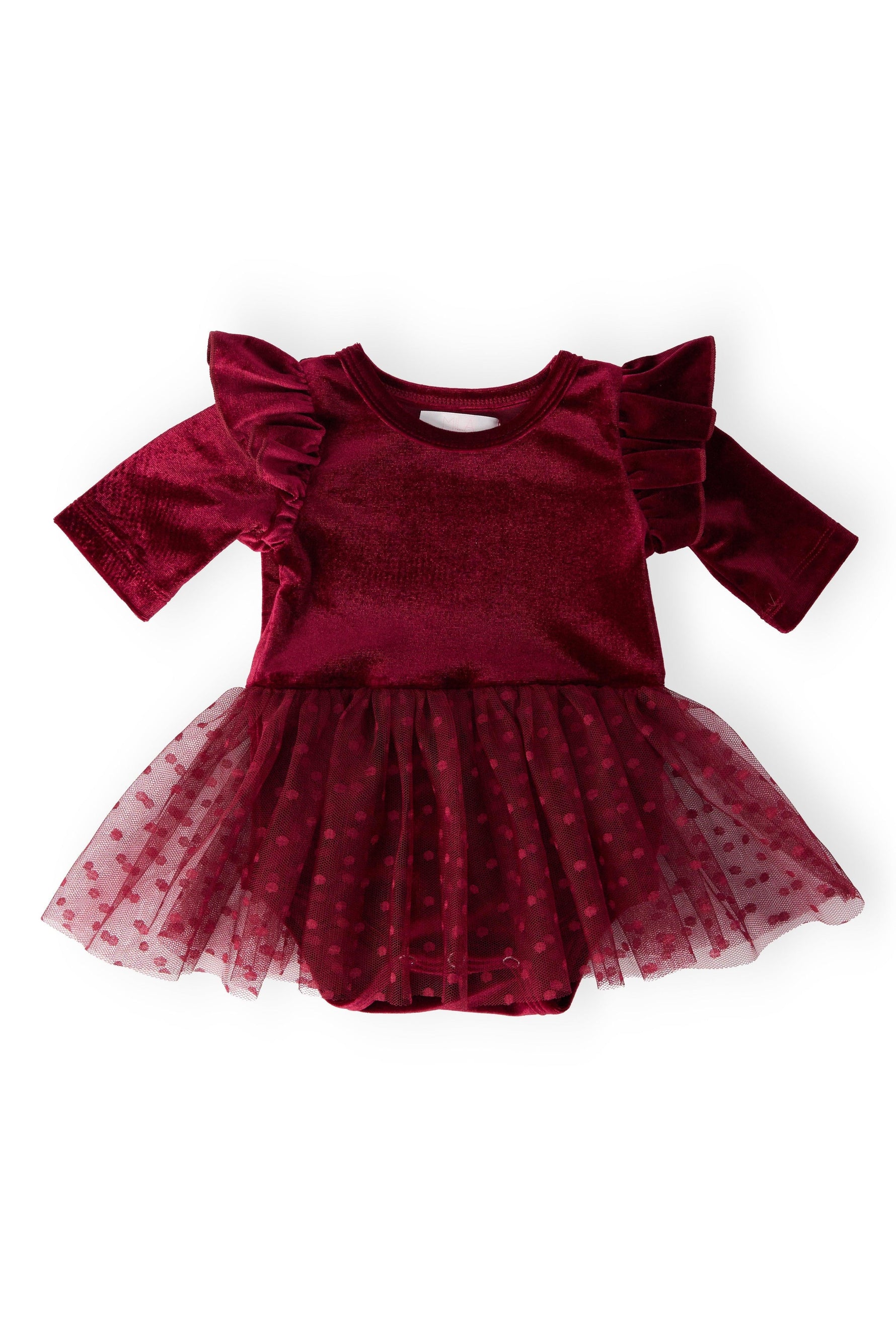 Cranberry Velvet Tutu Bodysuit Baby Girls With Snap Closure Mila & Rose ® Everetts Place: Online Boutique