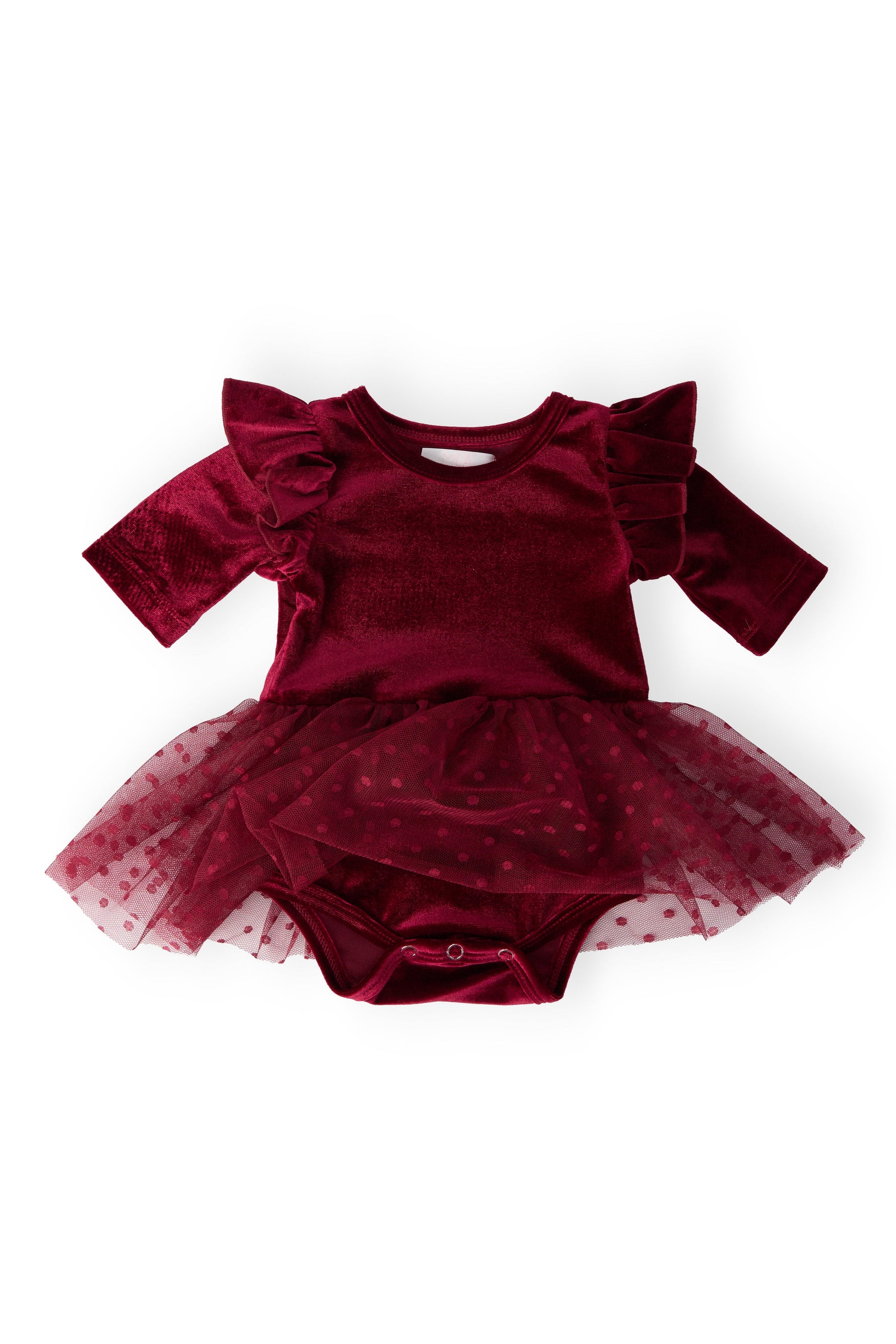 Cranberry Velvet Tutu Bodysuit Baby Girls With Snap Closure Mila & Rose ® Everetts Place: Online Boutique