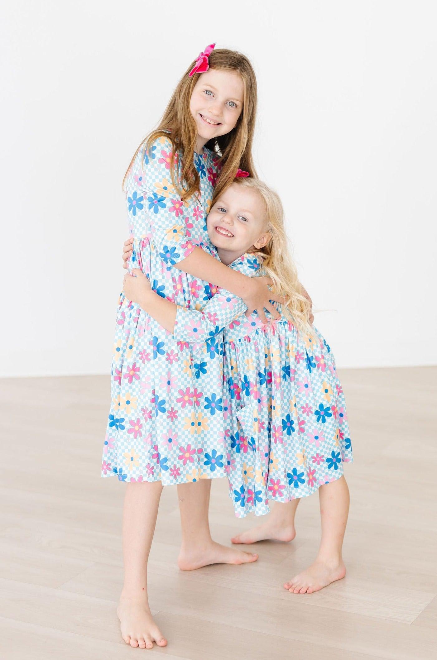 Crazy Daisy Pocket Twirl Dress Three Quarter Sleeve Mila & Rose ® Everetts Place: Online Boutique