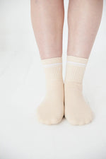 Charlie Lou Baby Cream Half Crew Socks Foot Soldier Mom Cushioned Comfort - Apparel & Accessories > Clothing > Socks Socks