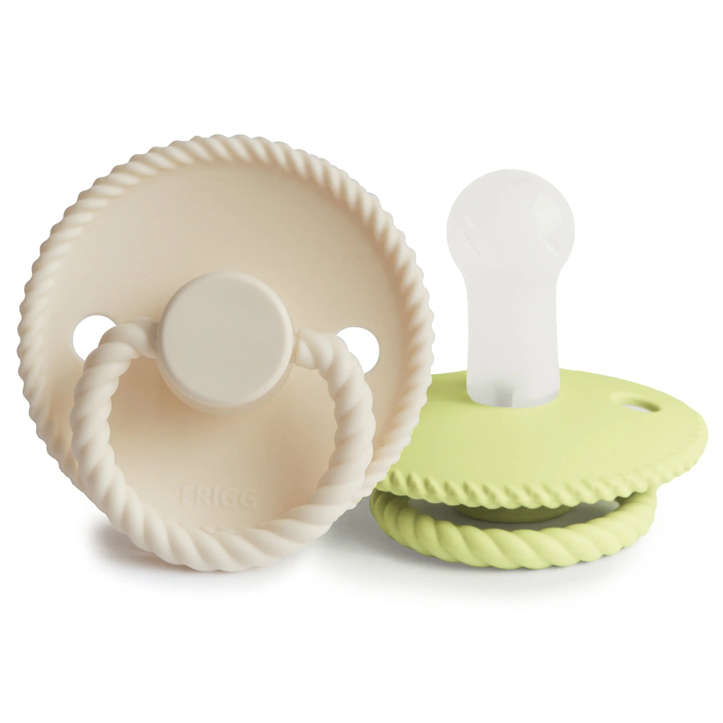 Frigg Rope Silicone Pacifier 2 Pack with SilkySoft Nipple and Click Lock System Mushie
