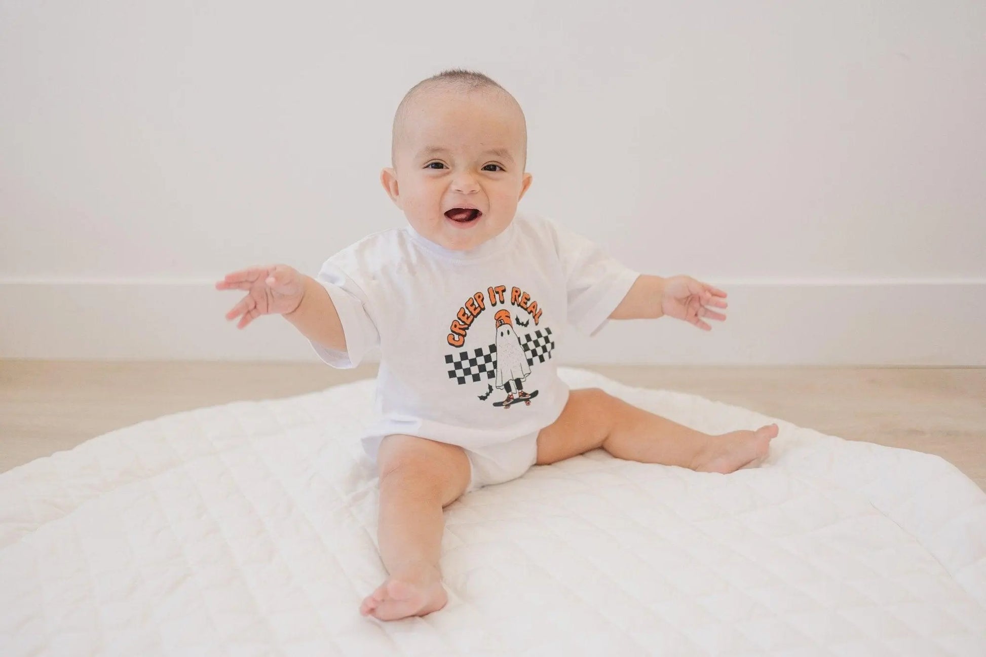 Little Joy Co. Creep It Real Organic Cotton Halloween T Shirt Romper -