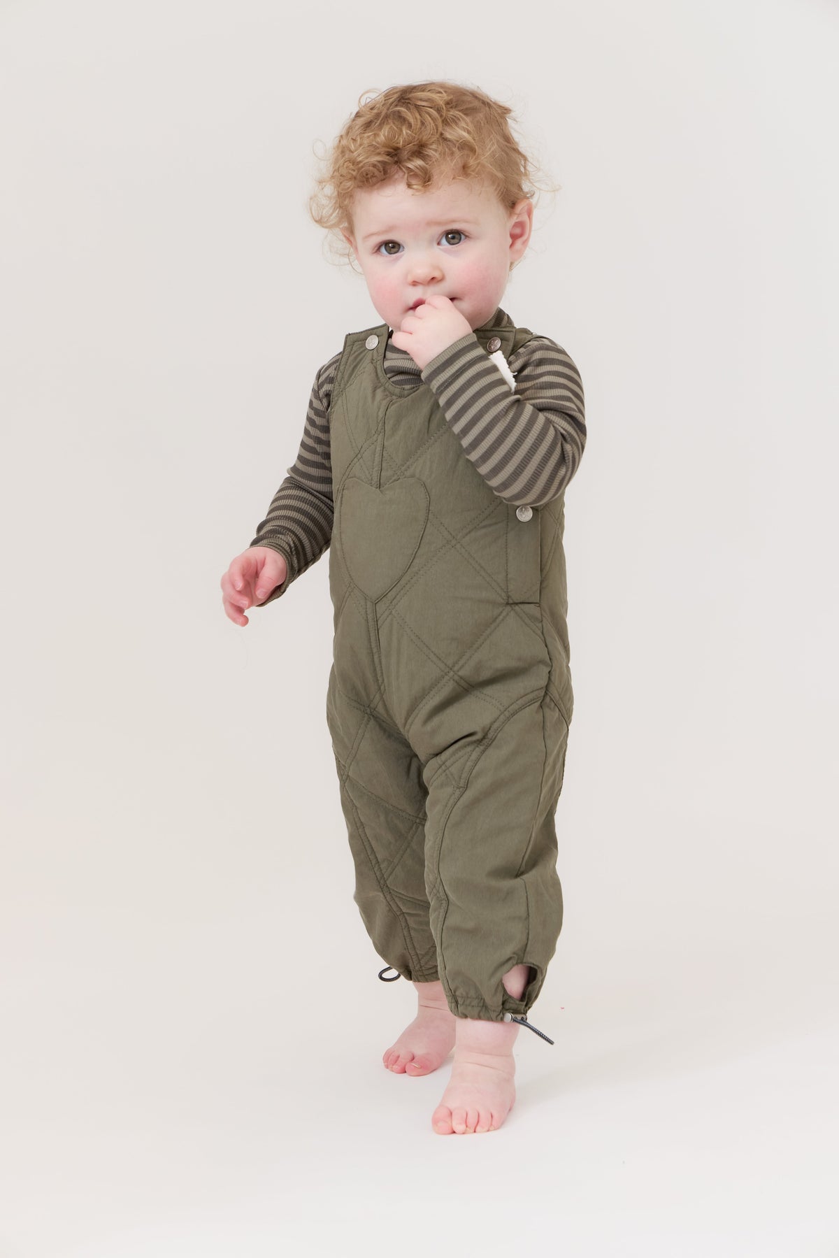 Teddi Quilted Overalls - Green by Crew Kids NY