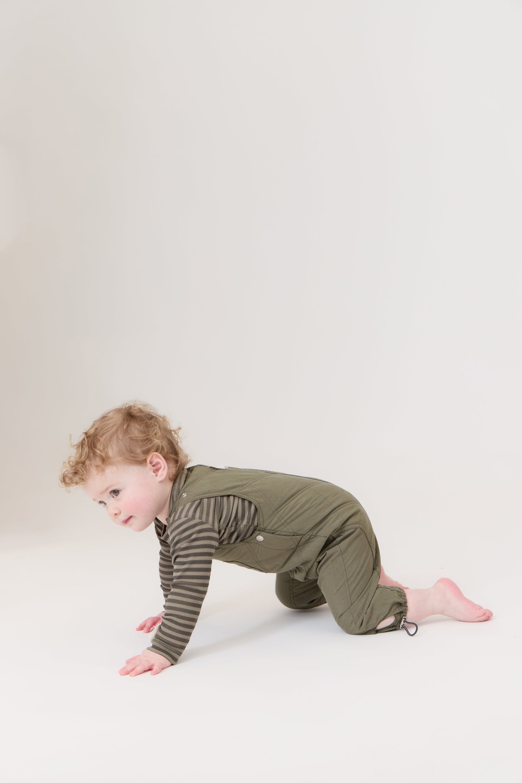 Teddi Quilted Overalls - Green by Crew Kids NY