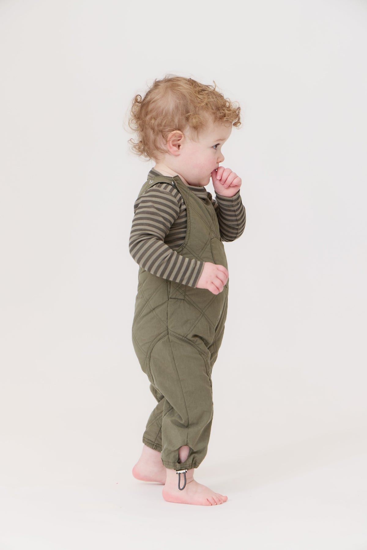 Teddi Quilted Overalls - Green by Crew Kids NY