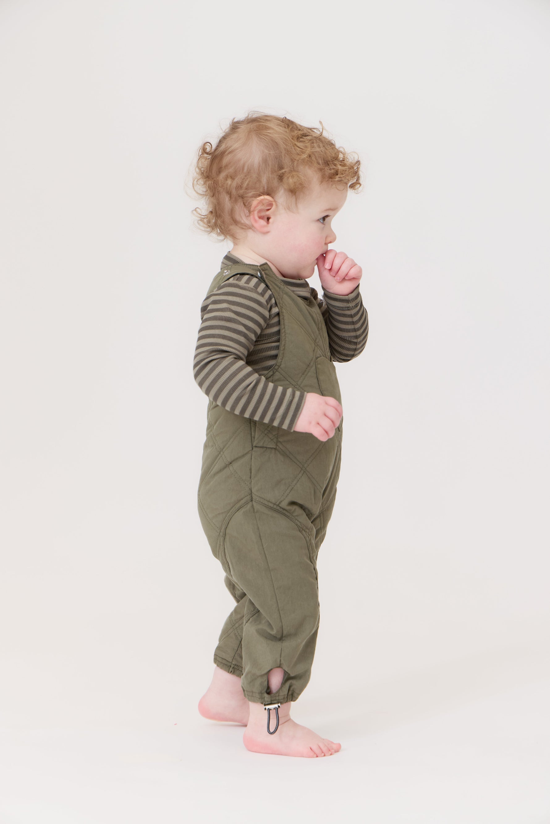 Teddi Quilted Overalls - Green by Crew Kids NY