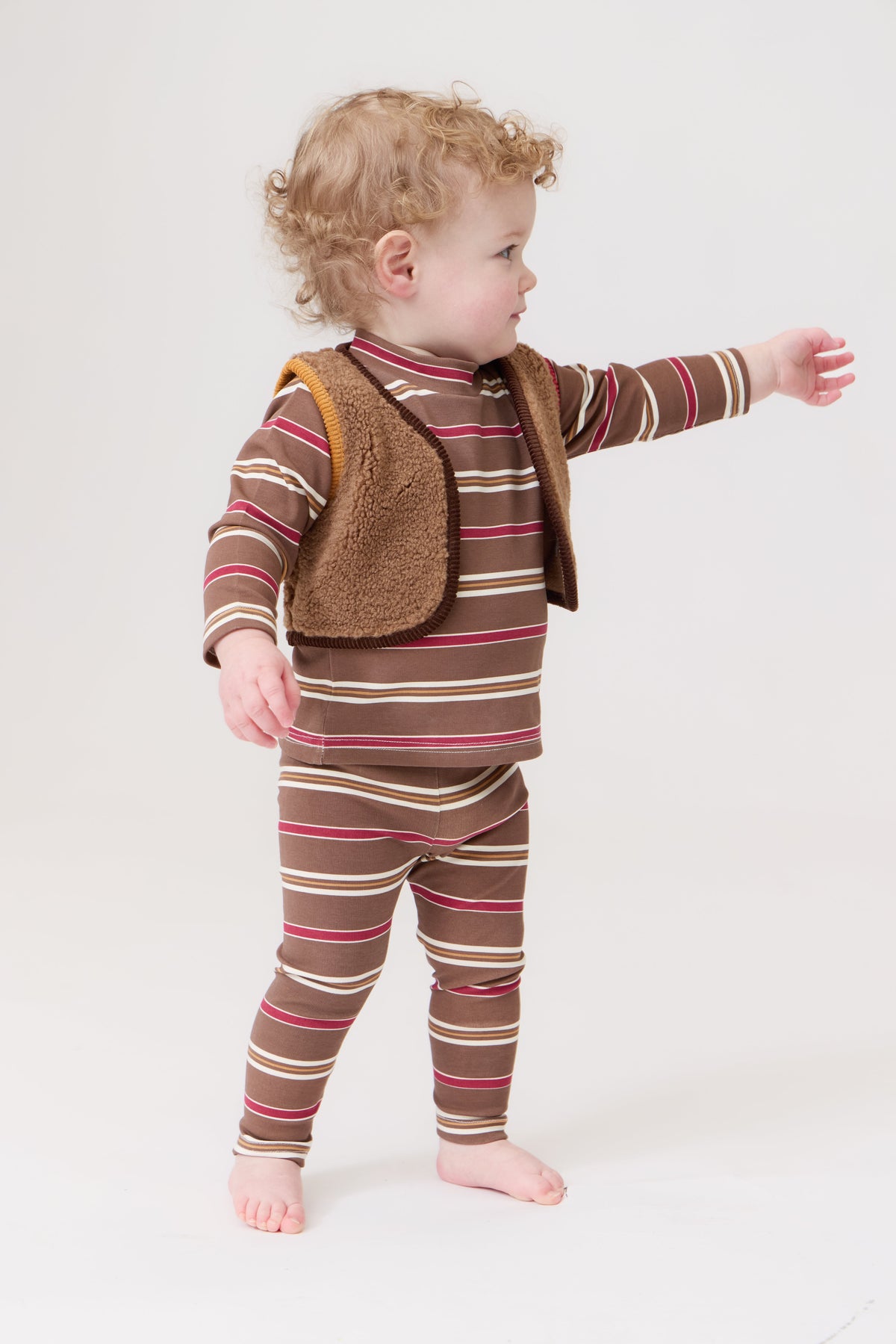 Ella Stripe Set - Tan by Crew Kids NY (view 3 of 4)
