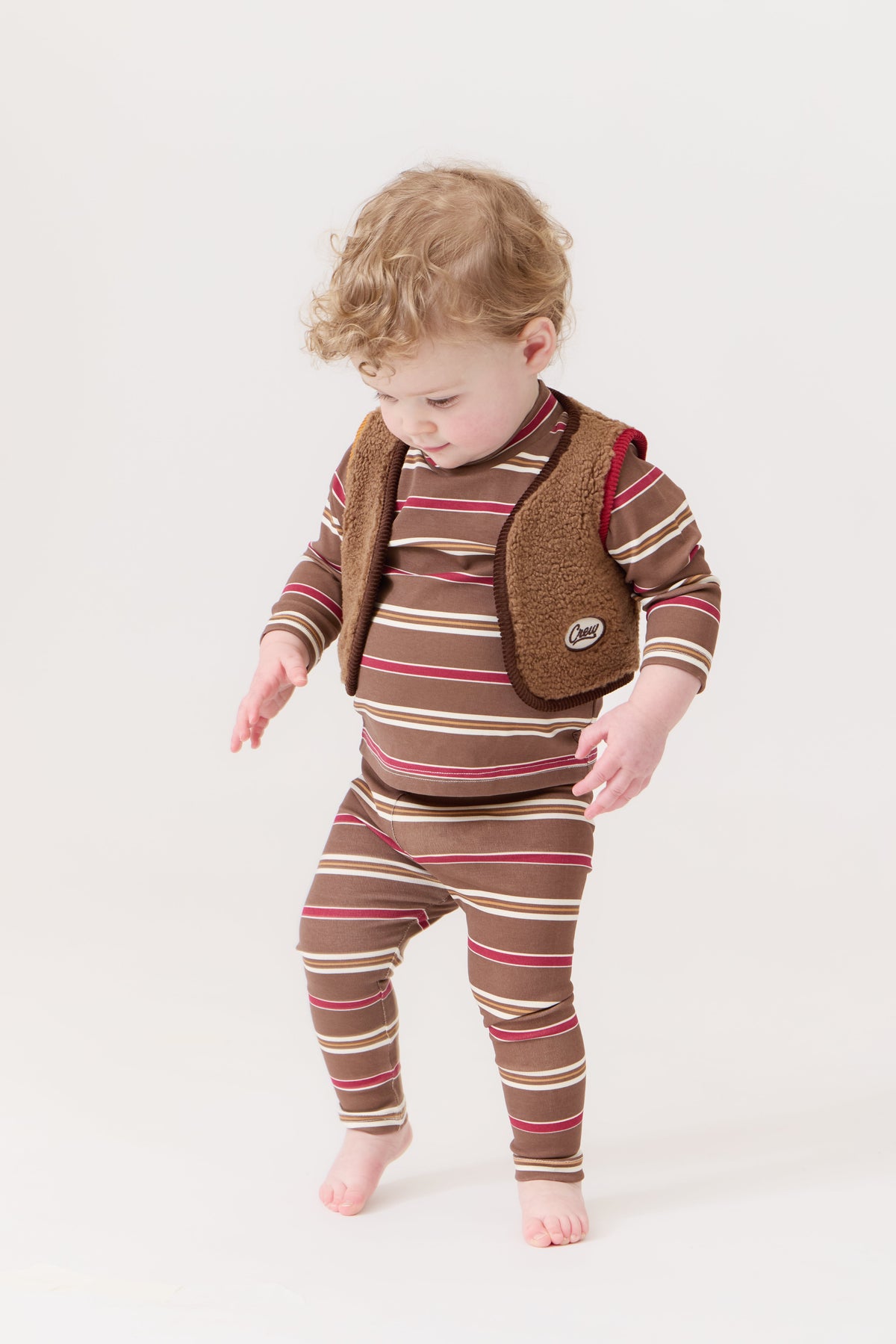 Ella Stripe Set - Tan by Crew Kids NY (view 2 of 4)