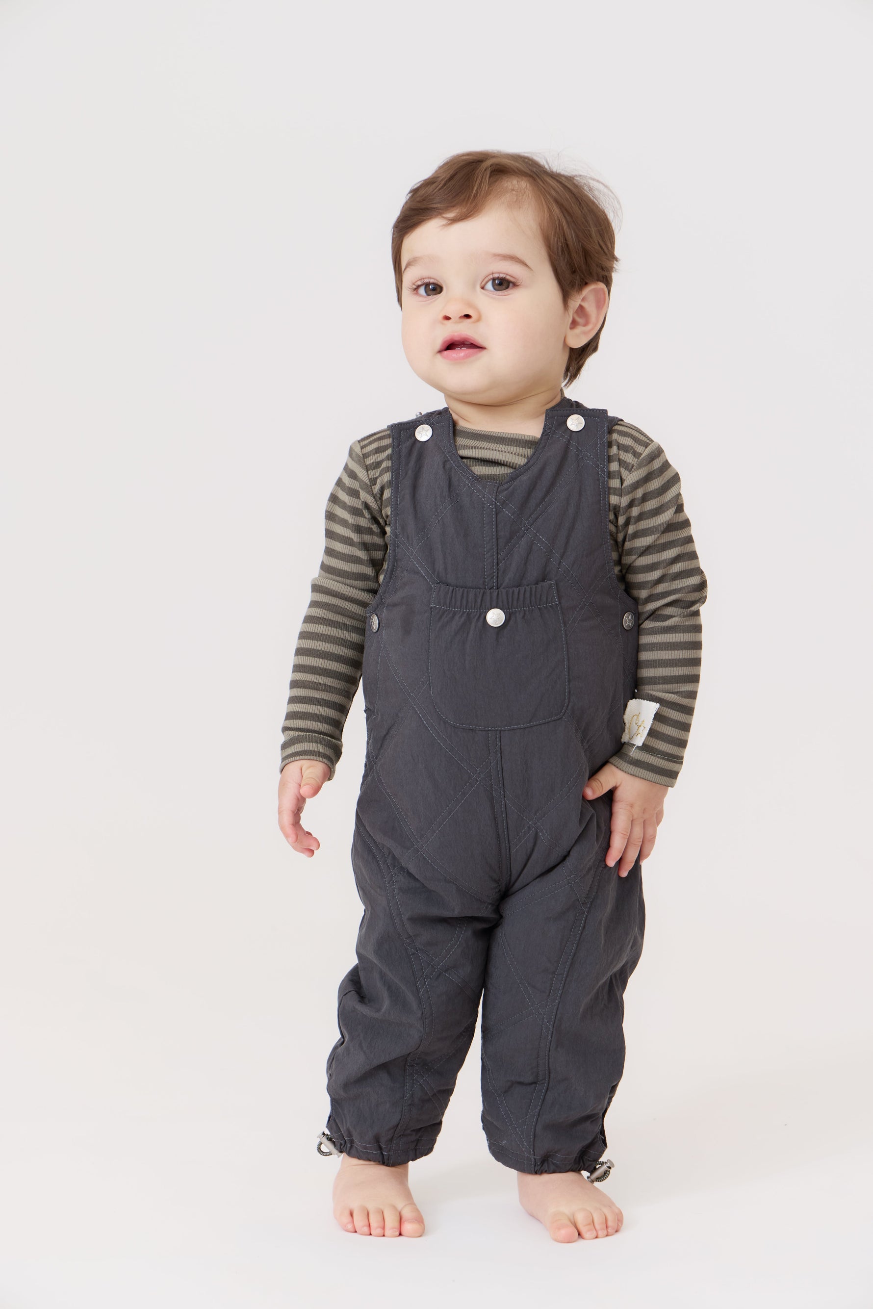 Teddi Quilted Overalls - Black by Crew Kids NY