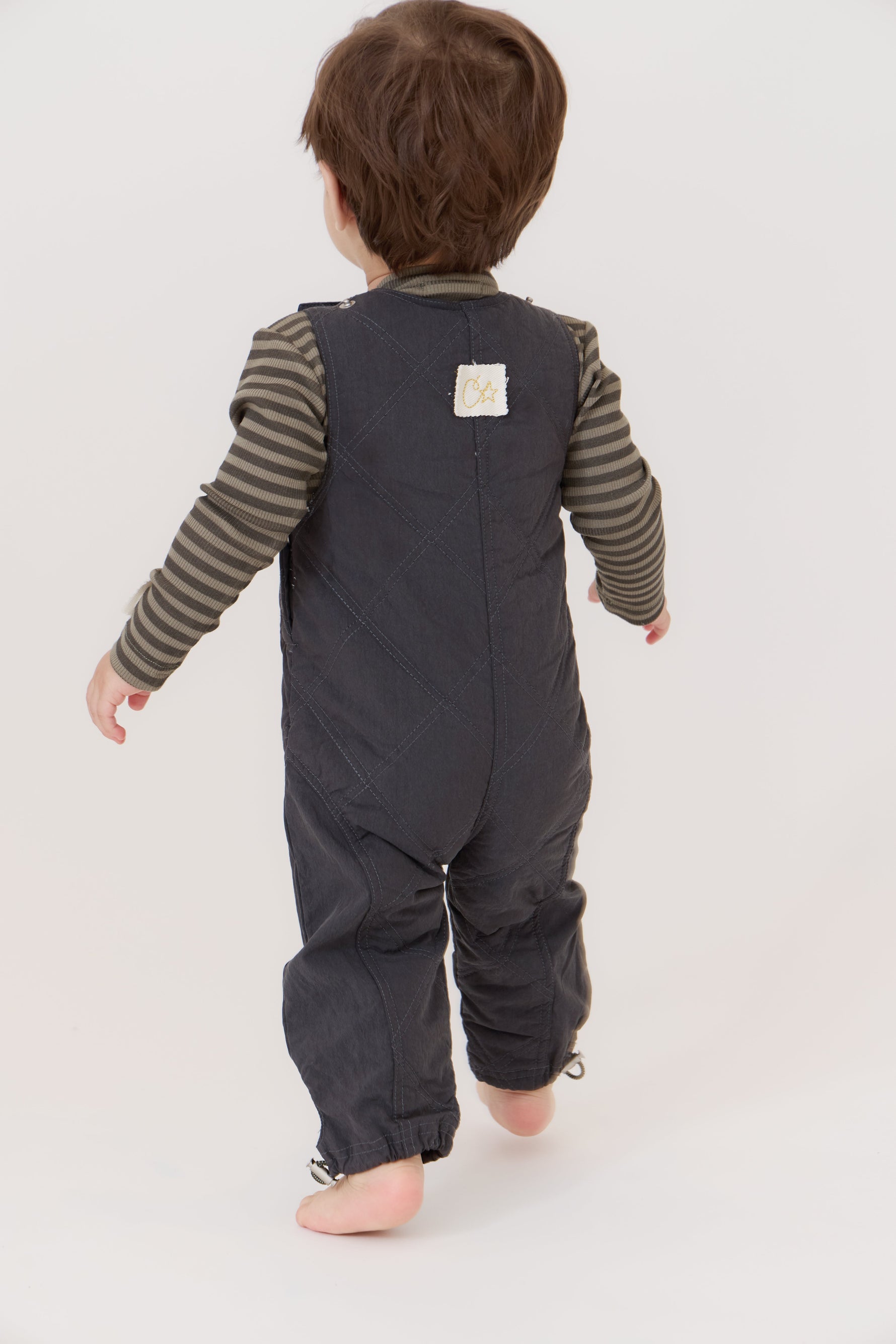 Teddi Quilted Overalls - Black by Crew Kids NY