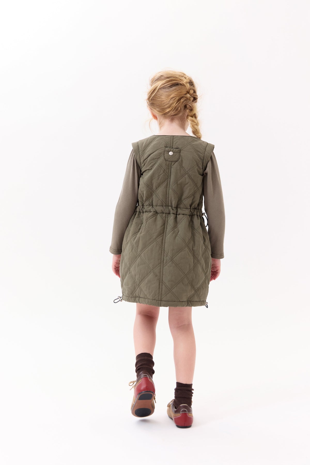 Lyla Quilted Dress - Green by Crew Kids NY (view 4 of 8)