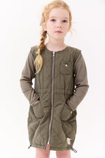 Lyla Quilted Dress - Green by Crew Kids NY (view 2 of 8)