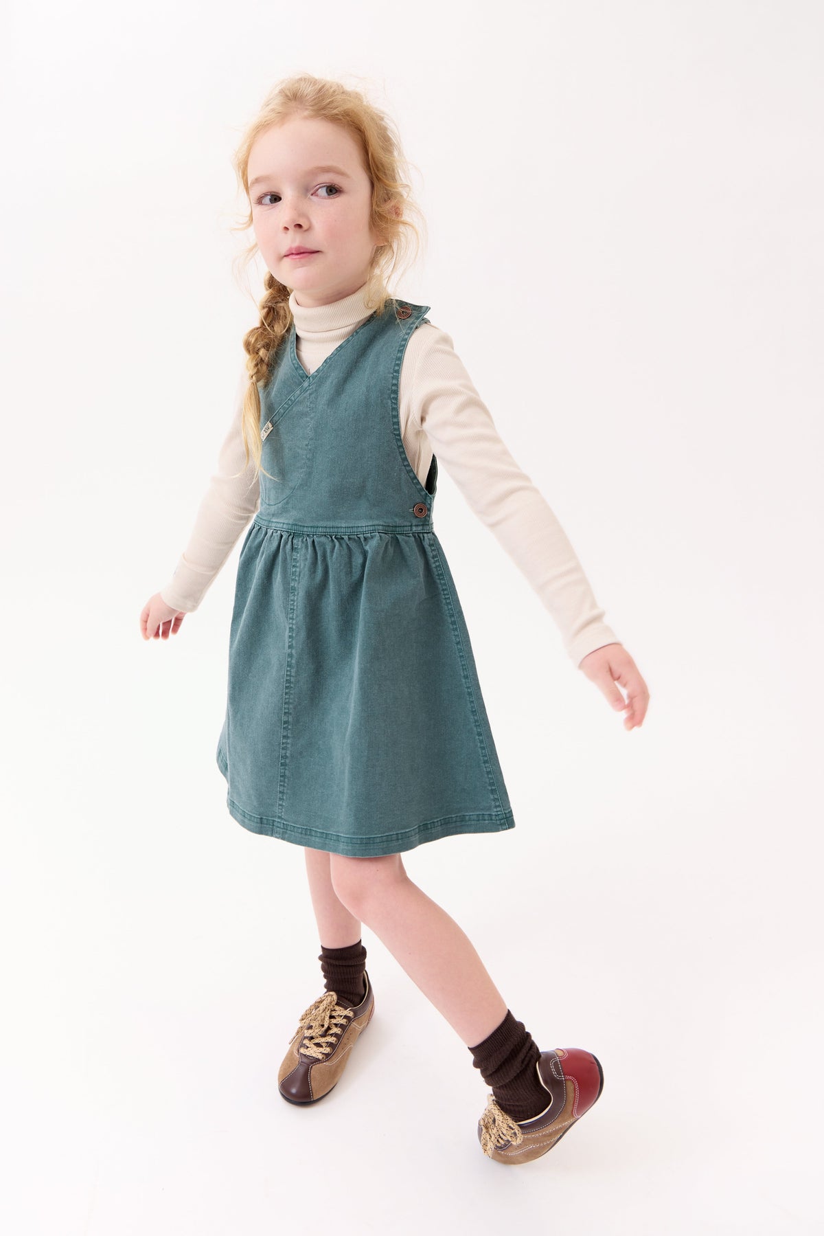 Louise Rib Turtleneck - Oatmilk by Crew Kids NY (view 4 of 5)