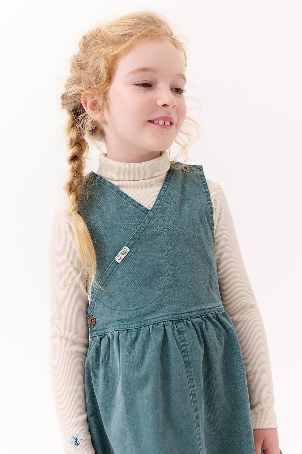 Louise Rib Turtleneck - Oatmilk by Crew Kids NY (view 3 of 5)