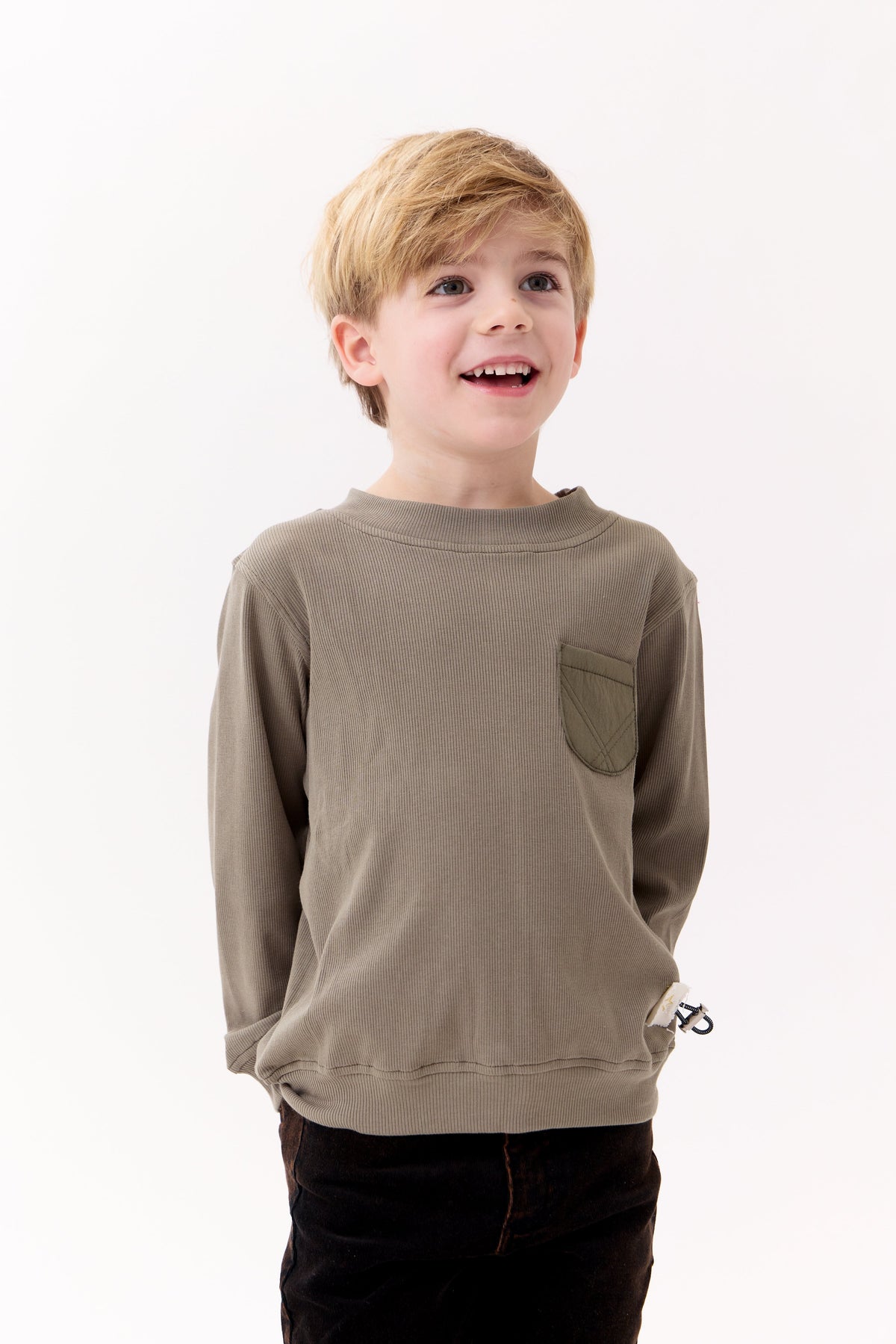 Teddi Ribbed Sweatshirt - Green by Crew Kids NY (view 3 of 6)