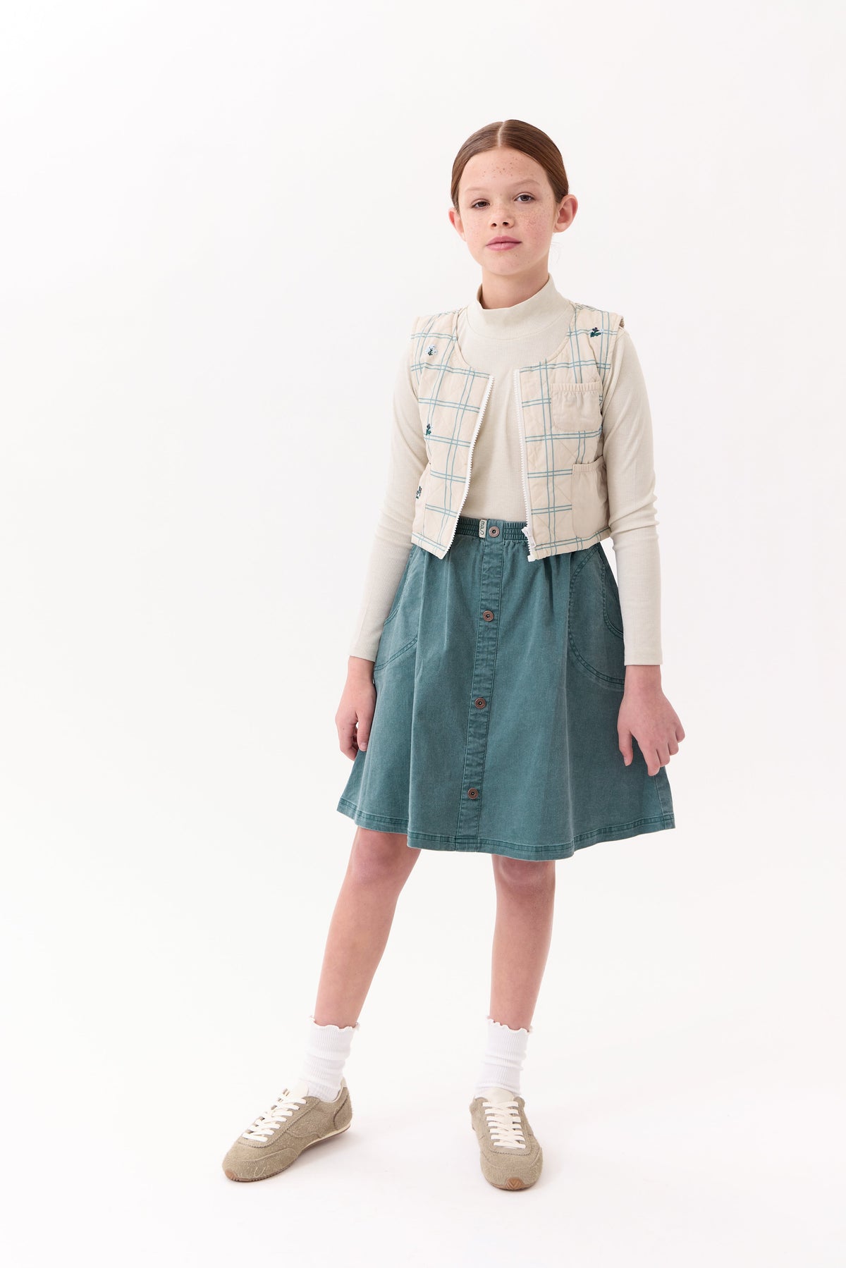 Louise Quilted Vest - Oatmilk by Crew Kids NY (view 4 of 8)