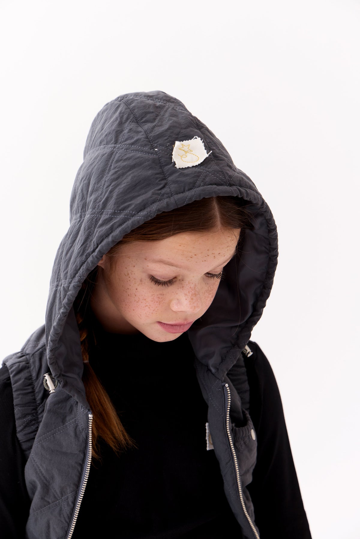 Lyla Quilted Vest - Black by Crew Kids NY (view 4 of 4)