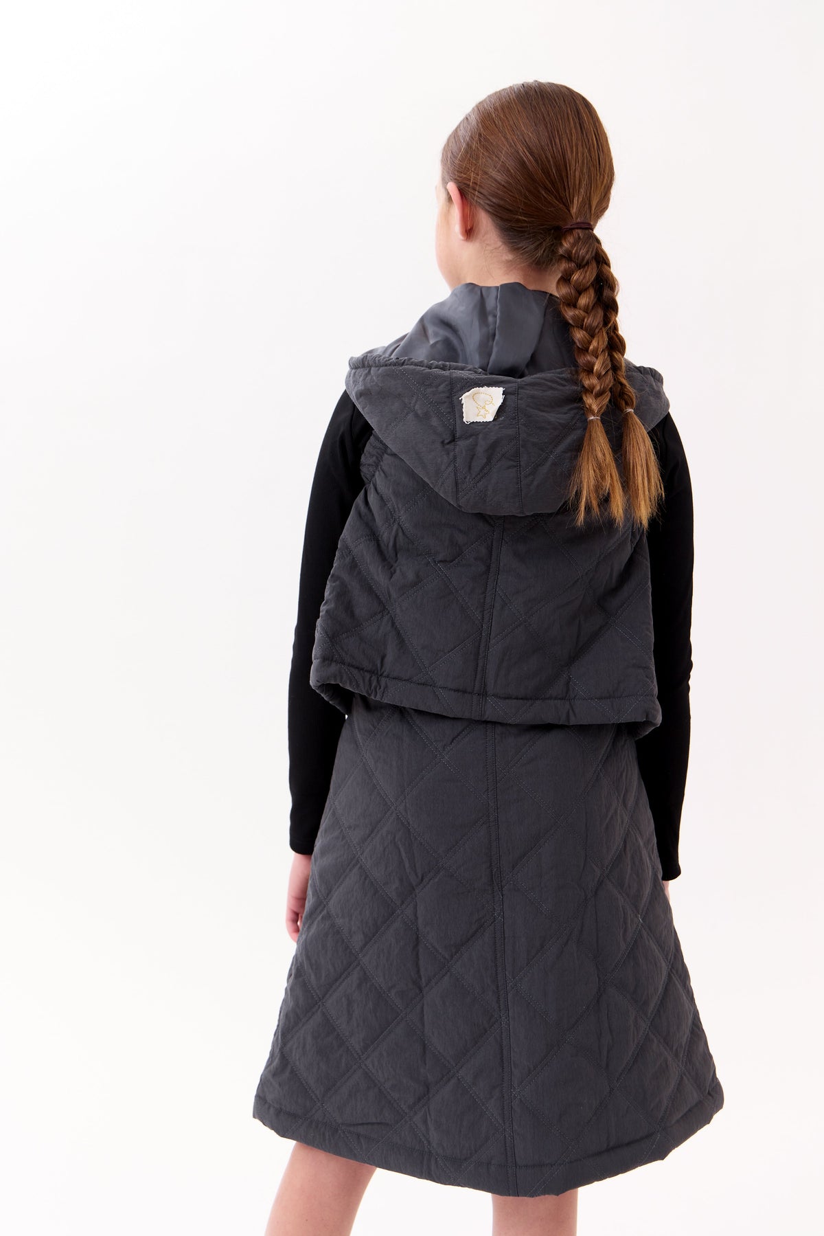 Lyla Quilted Vest - Black by Crew Kids NY (view 3 of 4)