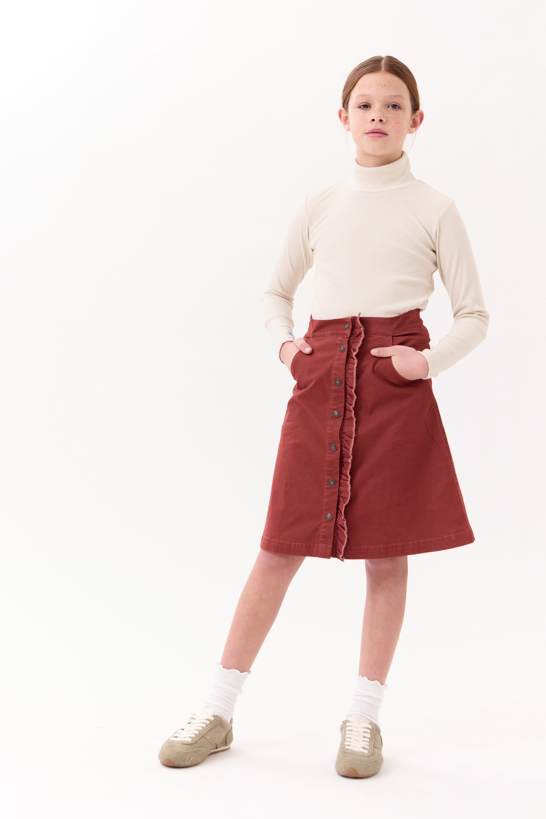 Nina Ruffled Skirt - Terracotta by Crew Kids NY