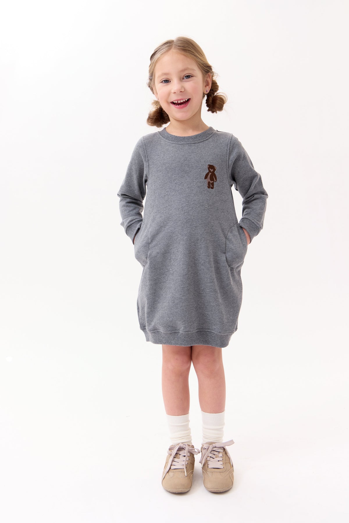 Gracie Sweatdress - Grey by Crew Kids NY (view 2 of 8)
