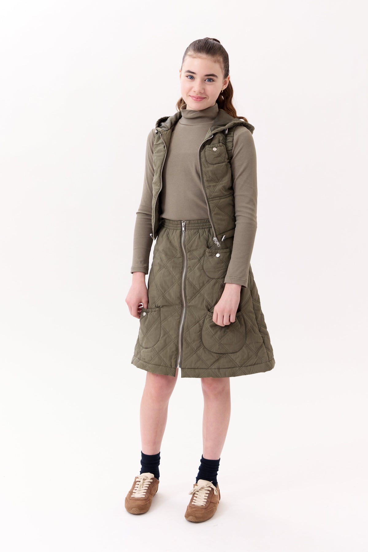 Lyla Quilted Vest - Green by Crew Kids NY