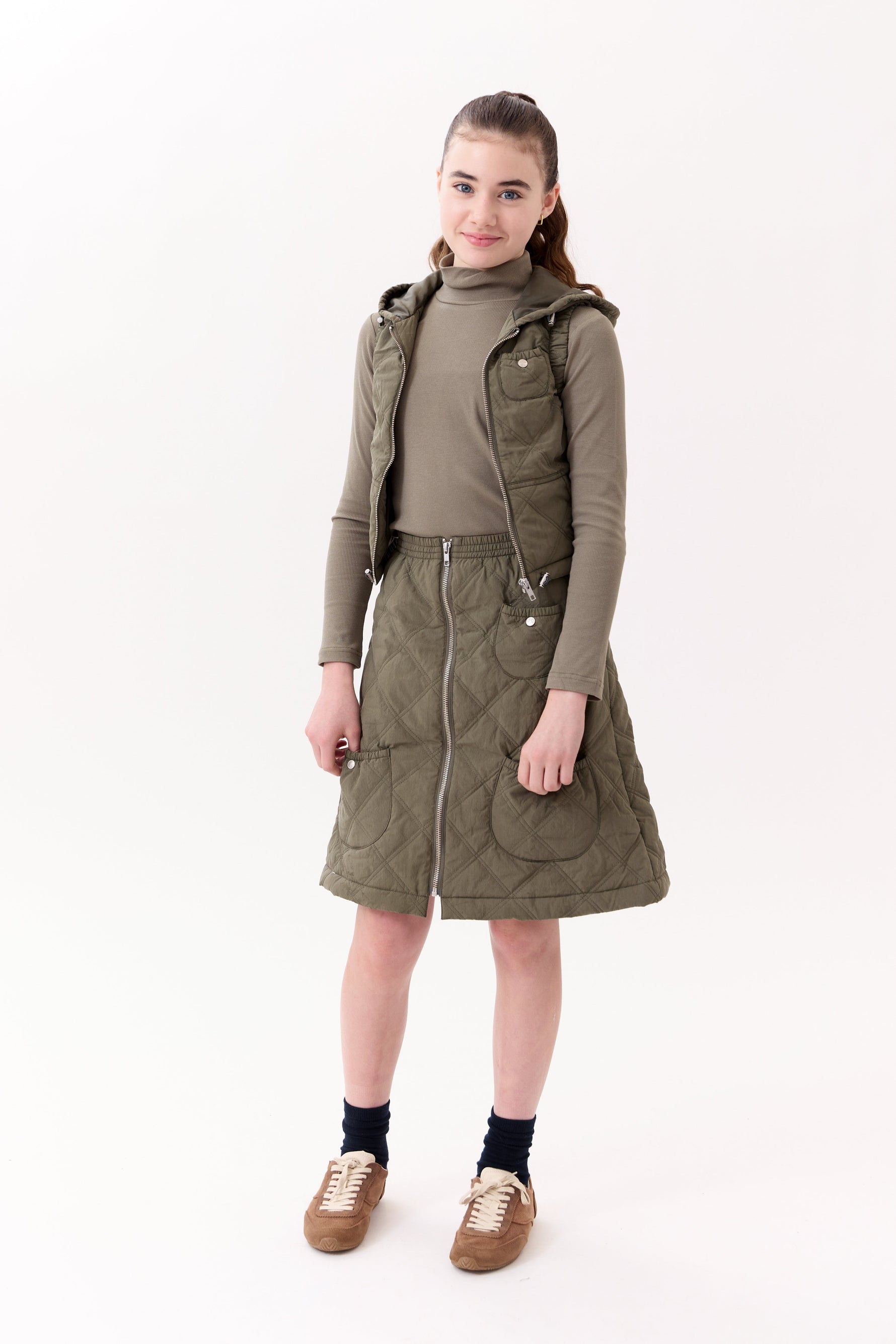Lyla Quilted Vest - Green by Crew Kids NY