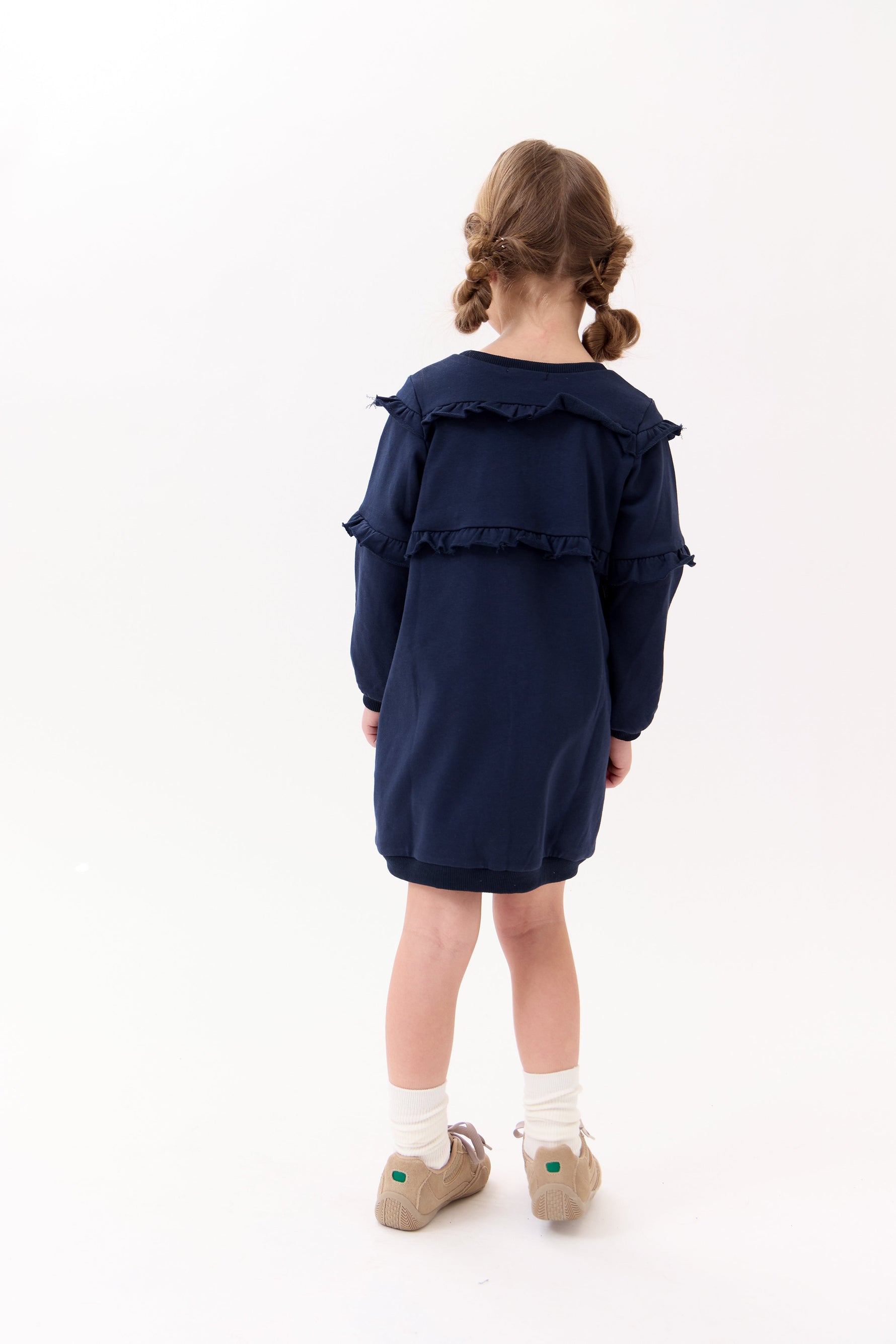Nina Ruffled Dress - Navy by Crew Kids NY