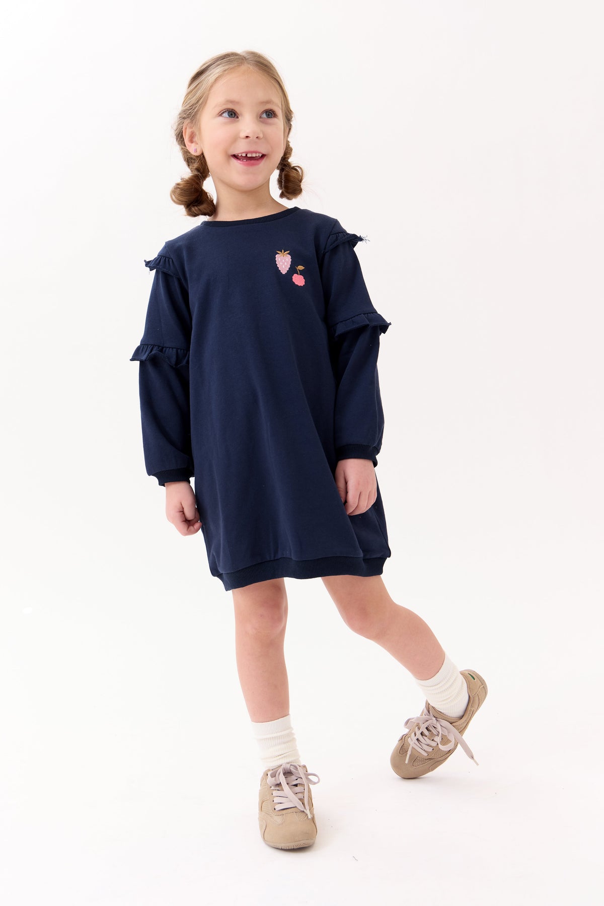 Nina Ruffled Dress - Navy by Crew Kids NY