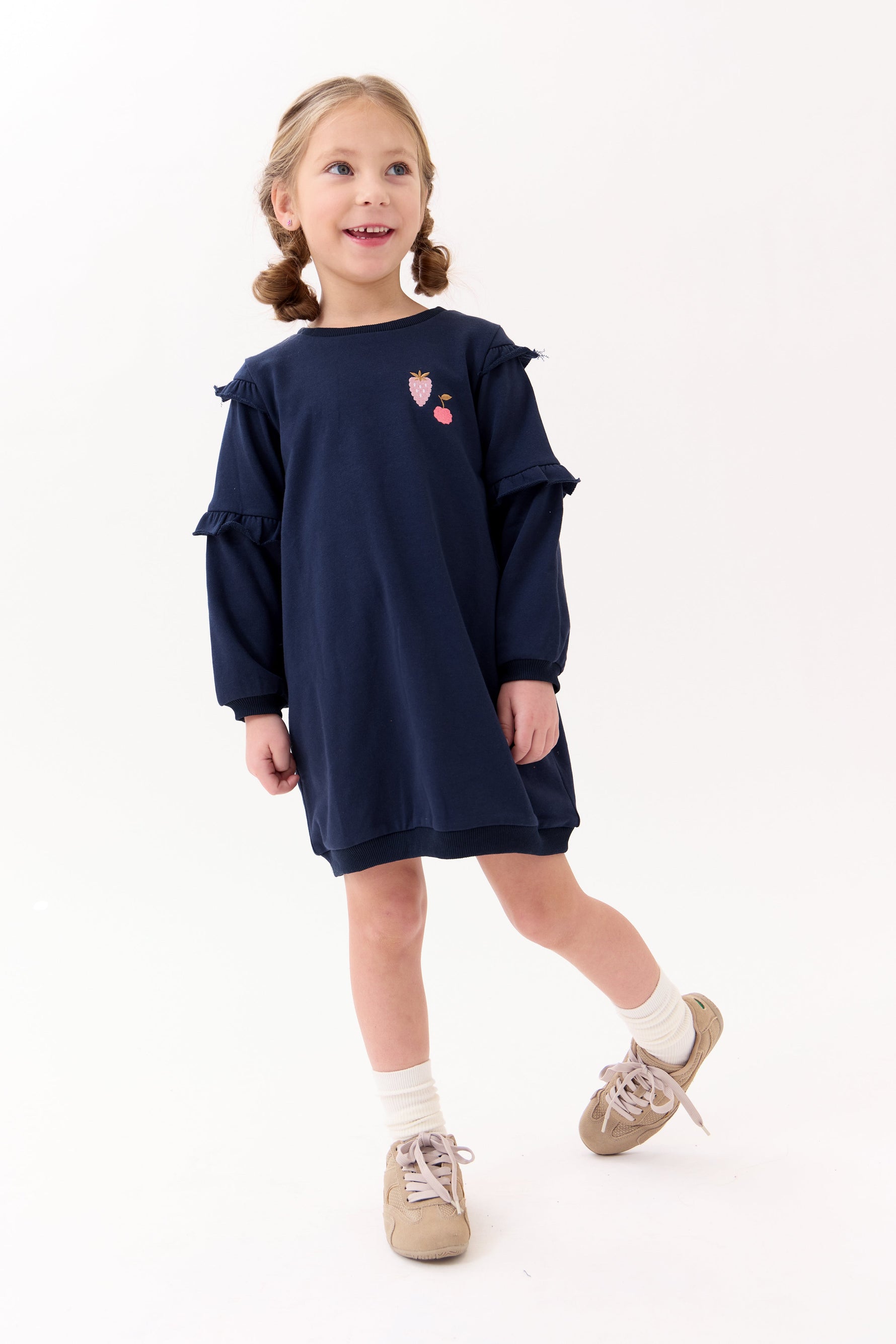 Nina Ruffled Dress - Navy by Crew Kids NY