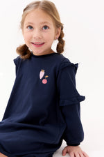 Nina Ruffled Dress - Navy by Crew Kids NY