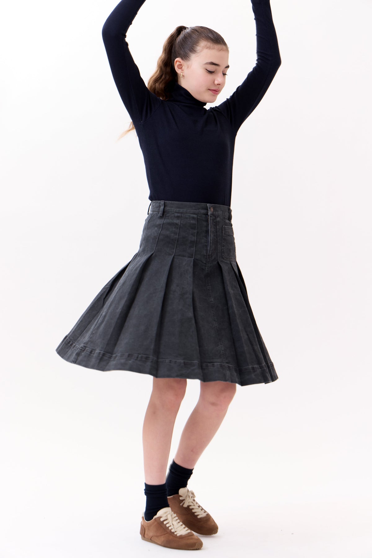 Gracie Denim Skirt - Grey by Crew Kids NY (view 4 of 4)