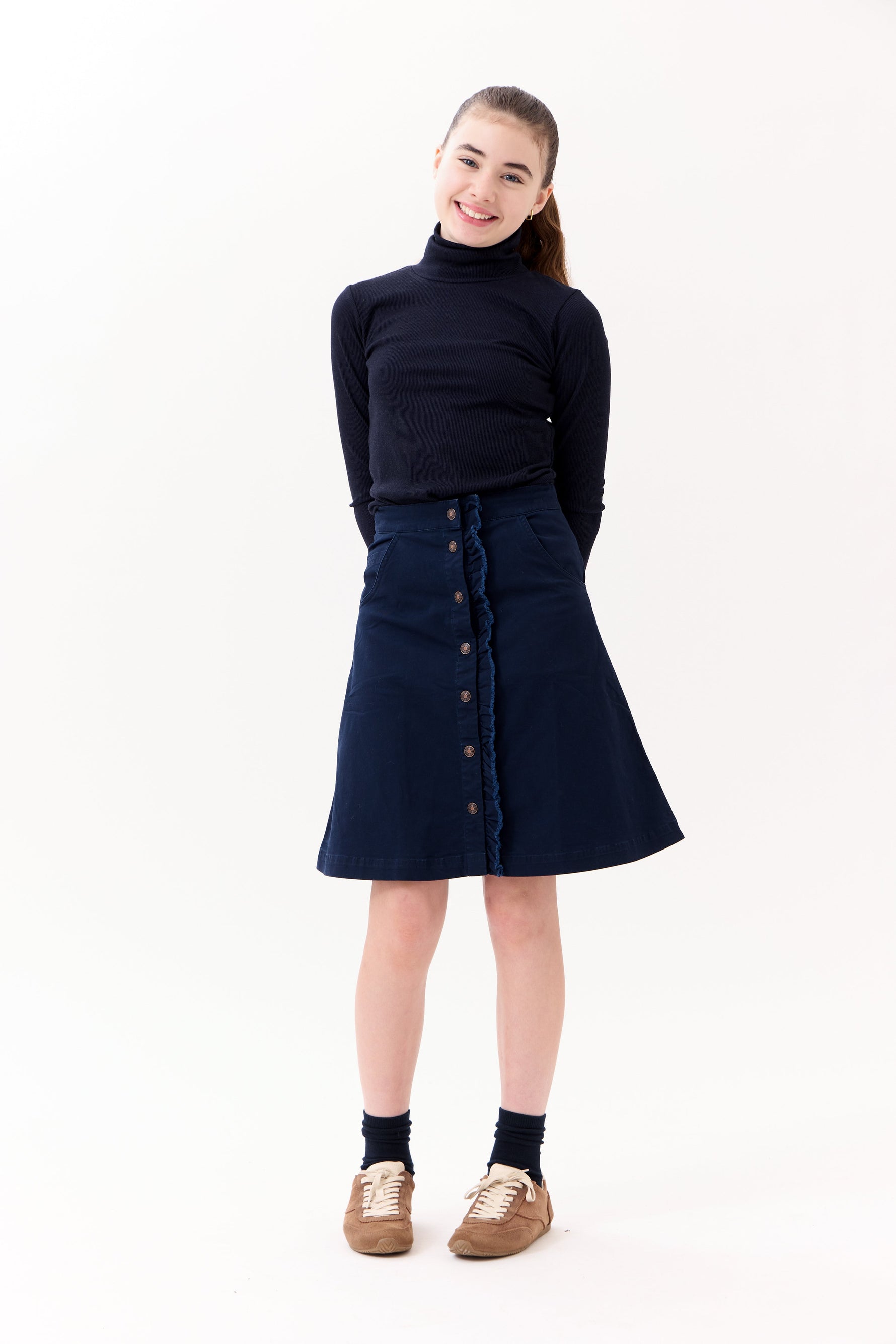 Nina Ruffled Skirt - Navy by Crew Kids NY