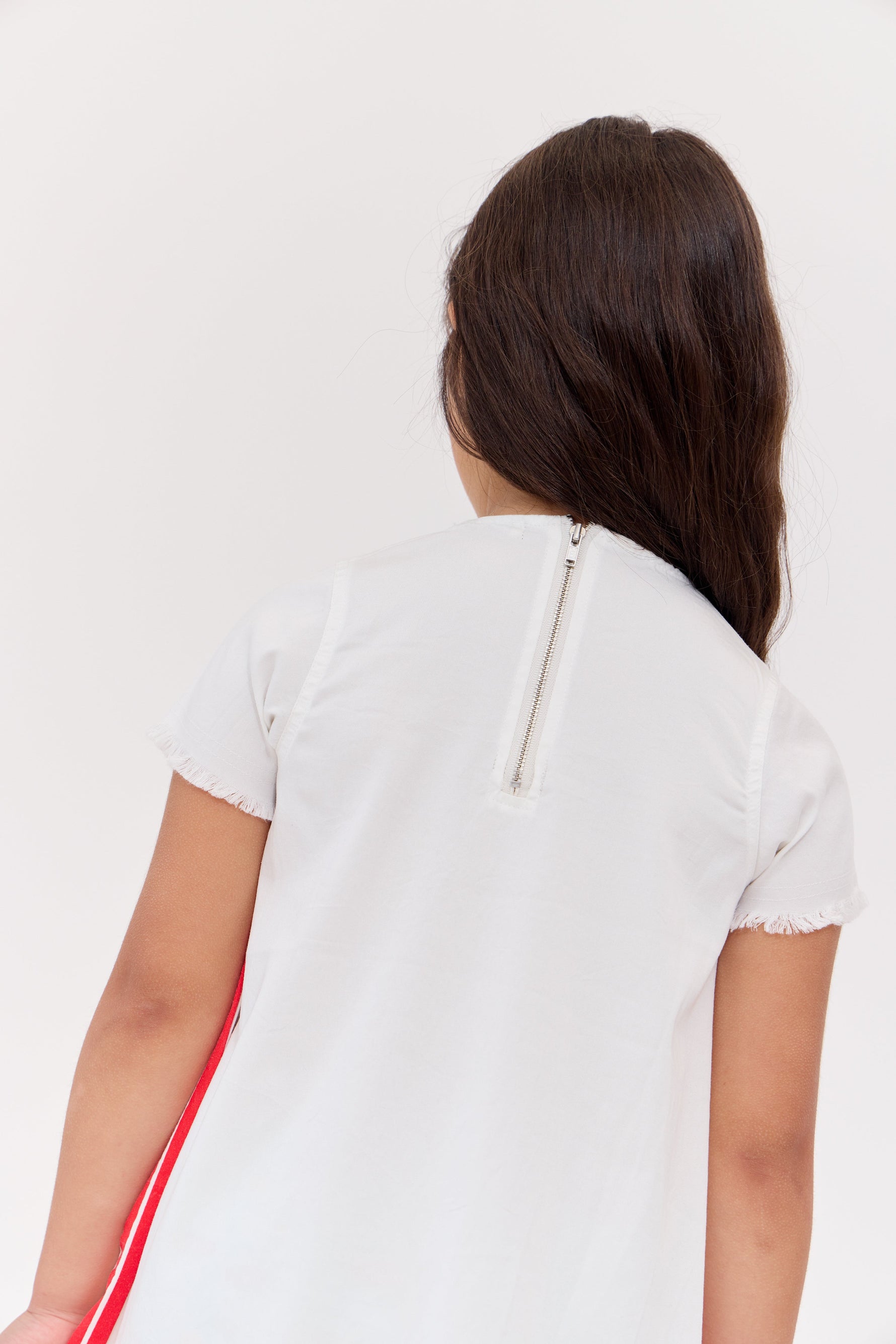 Crew Kids NY Cynthia Dress With Front Pocket And Side Stripe Details For Girls by Crew Kids NY at Everetts Place