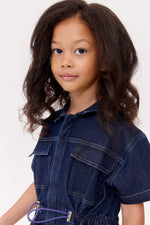 Crew Kids NY Dress Drawstring Waist Front Pockets for Girls Blue by Crew Kids NY at Everetts Place