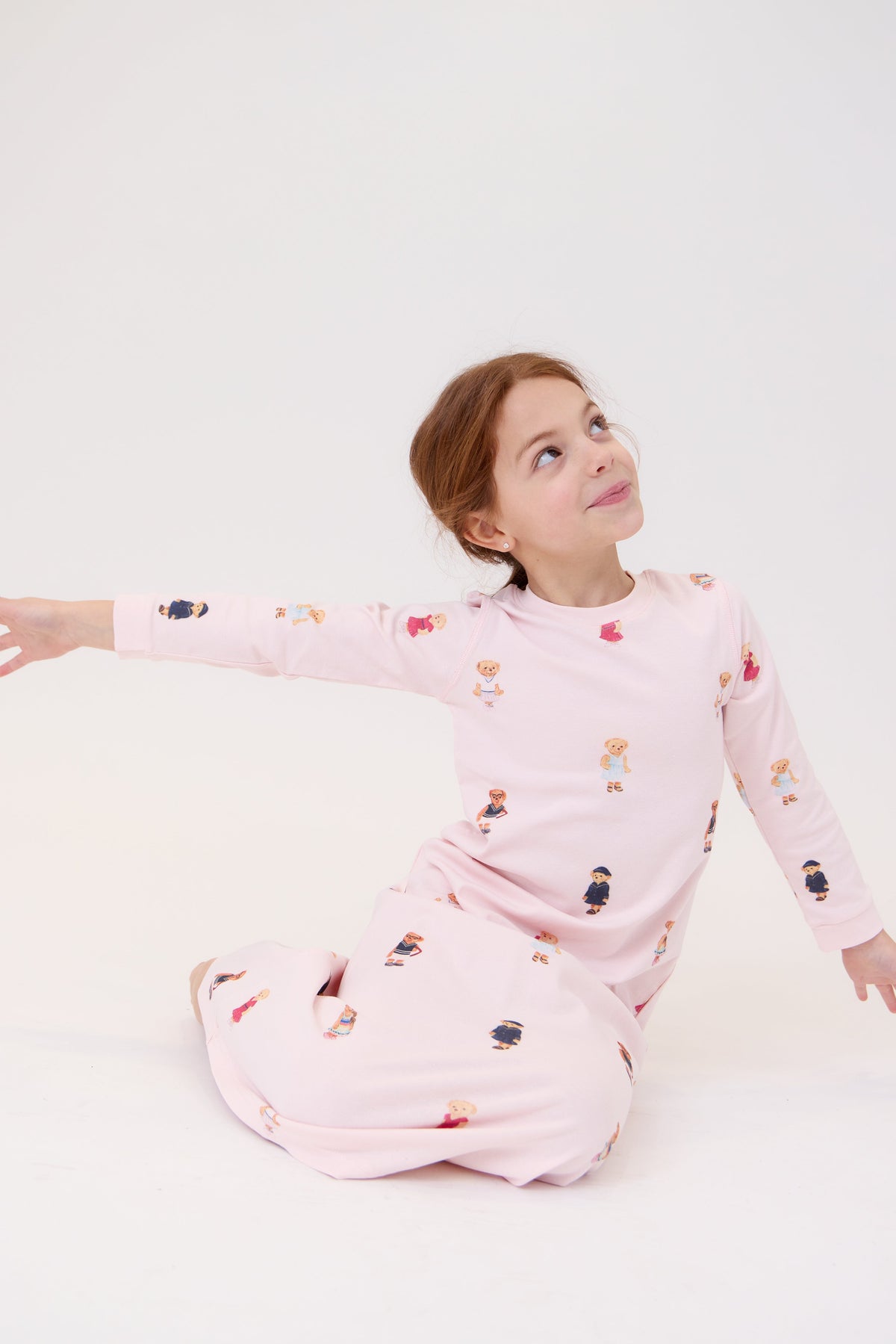 Teddy Bear Nightgown For Girls Light Pink Long Sleeve by Crew Kids NY at Everetts Place