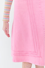 Jessica Denim Skirt - Pink - Textile, Pink, One-piece garment, Day Dress, A-line | Everetts Place