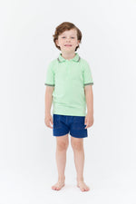 Ziv Polo Celery Color Short Sleeve Button Shirt For Kids by Crew Kids NY at Everetts Place