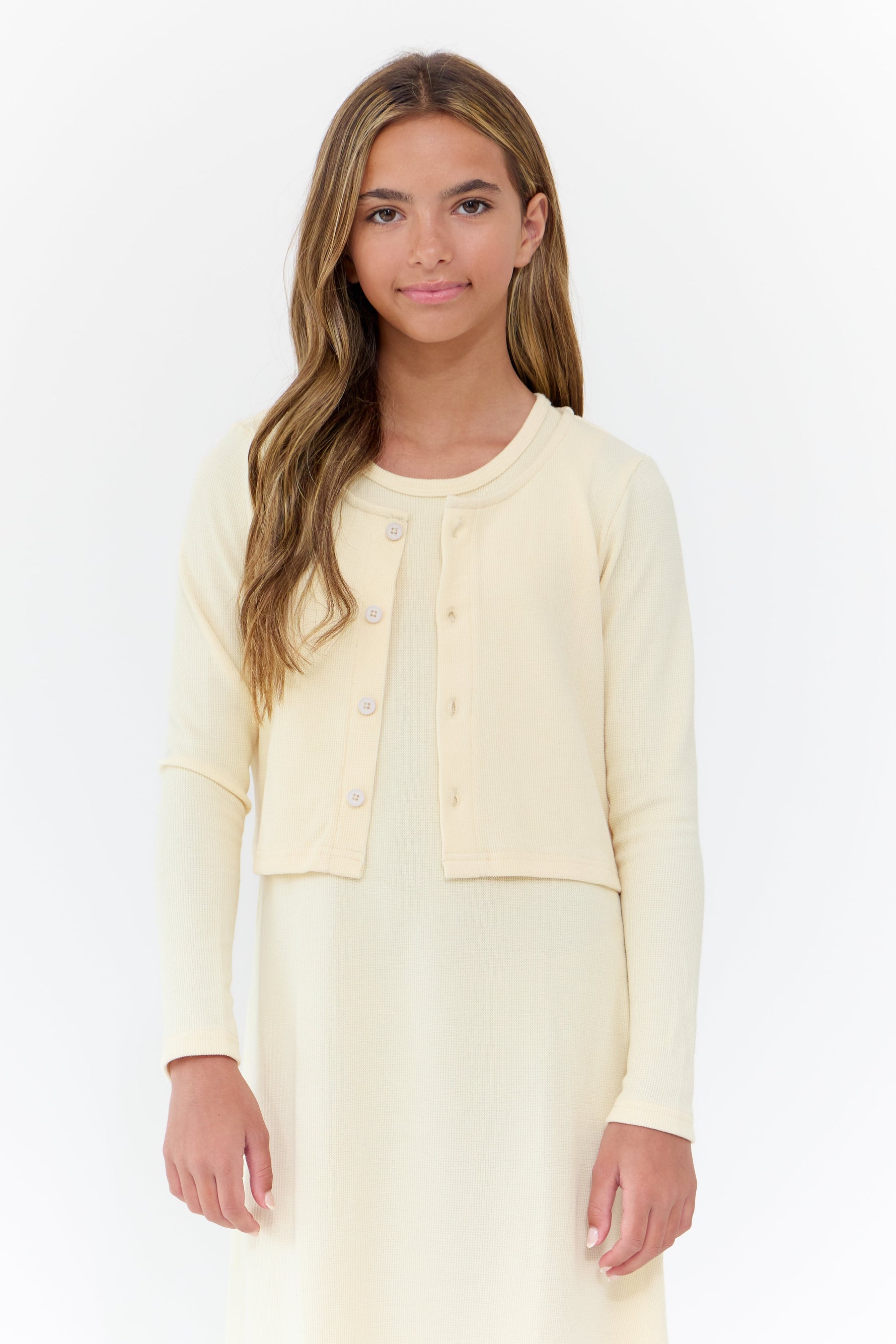 Orly Maxi Set Natural Cardigan And Dress For Girls by Crew Kids NY at Everetts Place