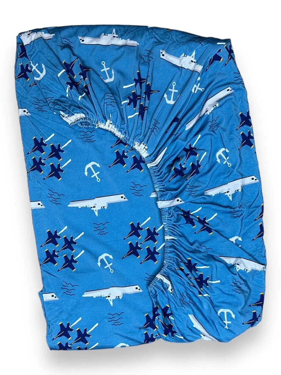 Crib Sheet, Navy Miller & Co. Everetts Place Boutique
