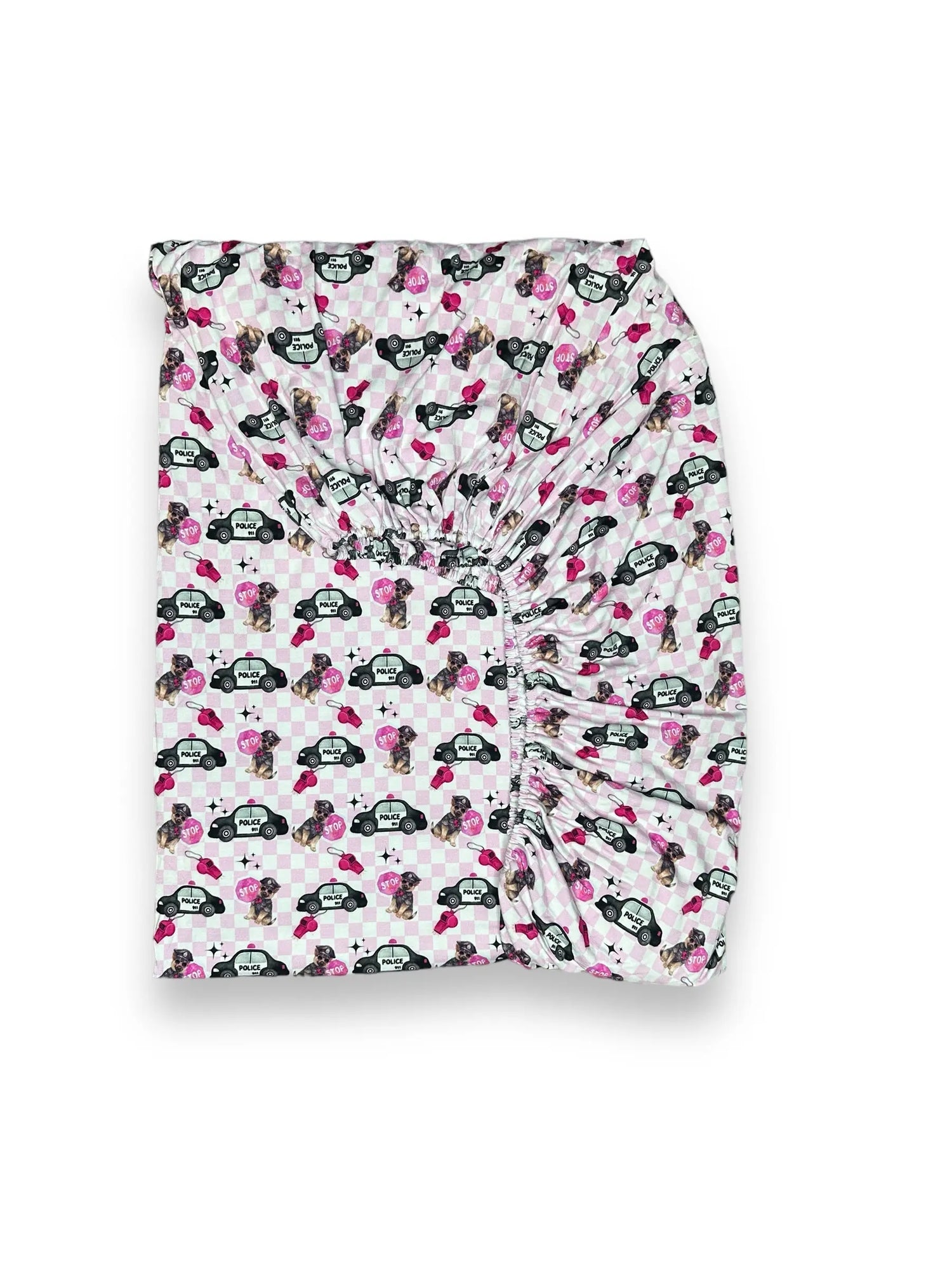 Crib Sheet, Pink Police Miller & Co. Everetts Place Boutique
