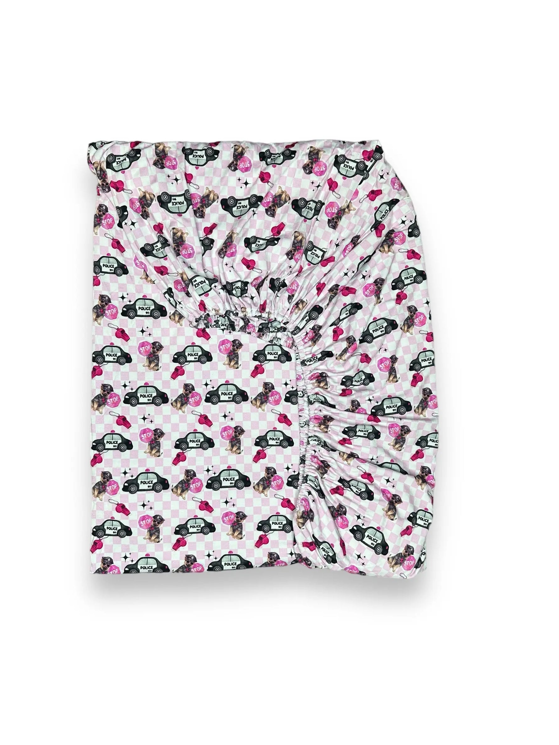 Crib Sheet, Pink Police Miller & Co. Everetts Place Boutique