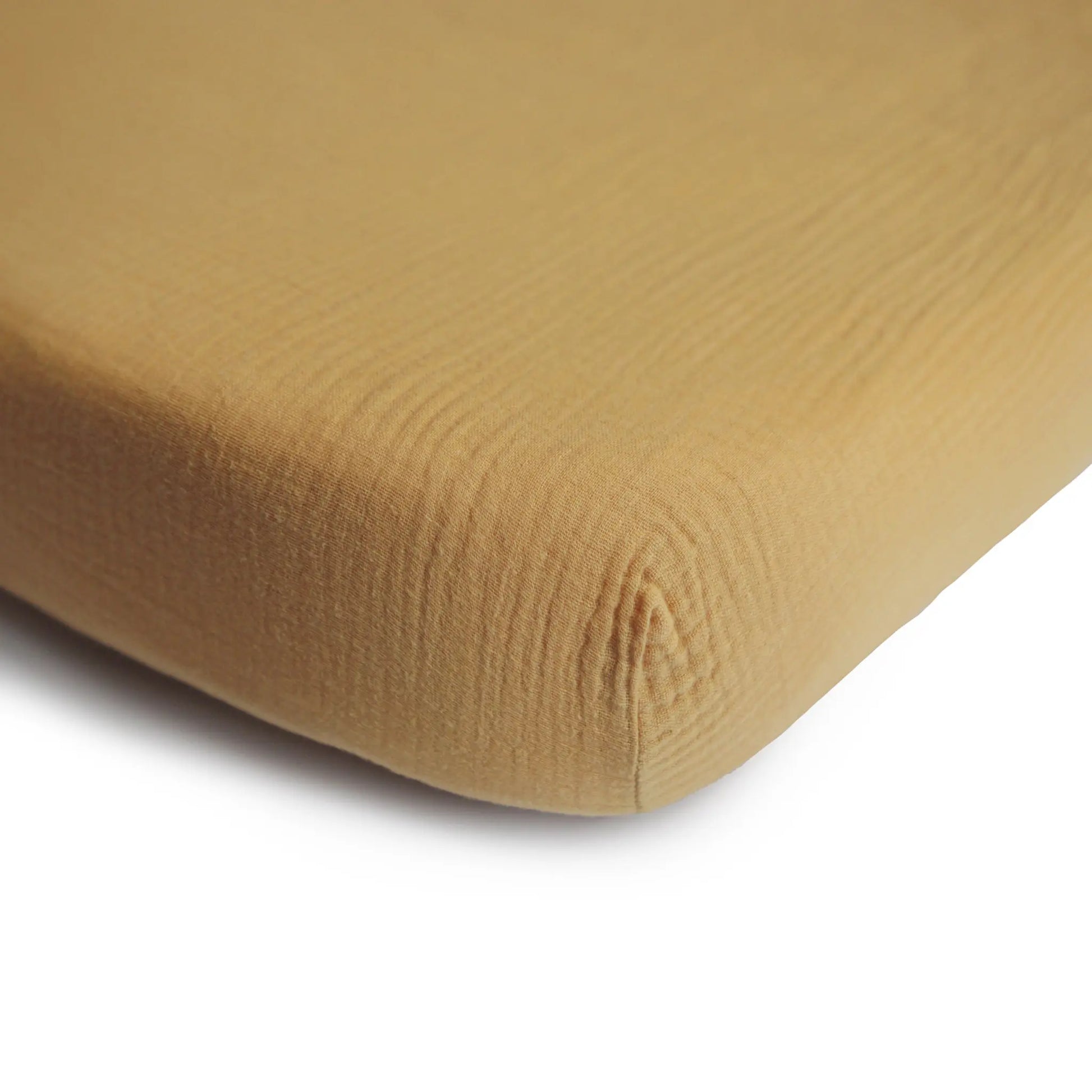Mini Muslin Crib Sheet 100 Percent Cotton Extra Soft Breathable Fabric Full Elastic Edges Pre-Washed For Softness Mushie
