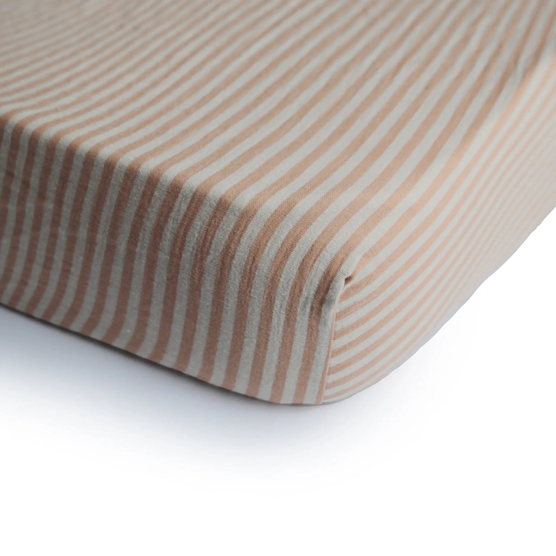 Mini Muslin Crib Sheet 100 Percent Cotton Extra Soft Breathable Fabric Full Elastic Edges Pre-Washed For Softness Mushie