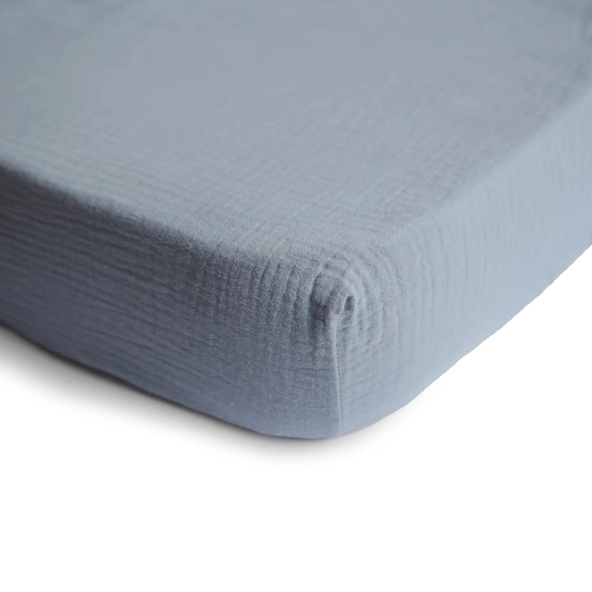 Mini Muslin Crib Sheet 100 Percent Cotton Extra Soft Breathable Fabric Full Elastic Edges Pre-Washed For Softness Mushie