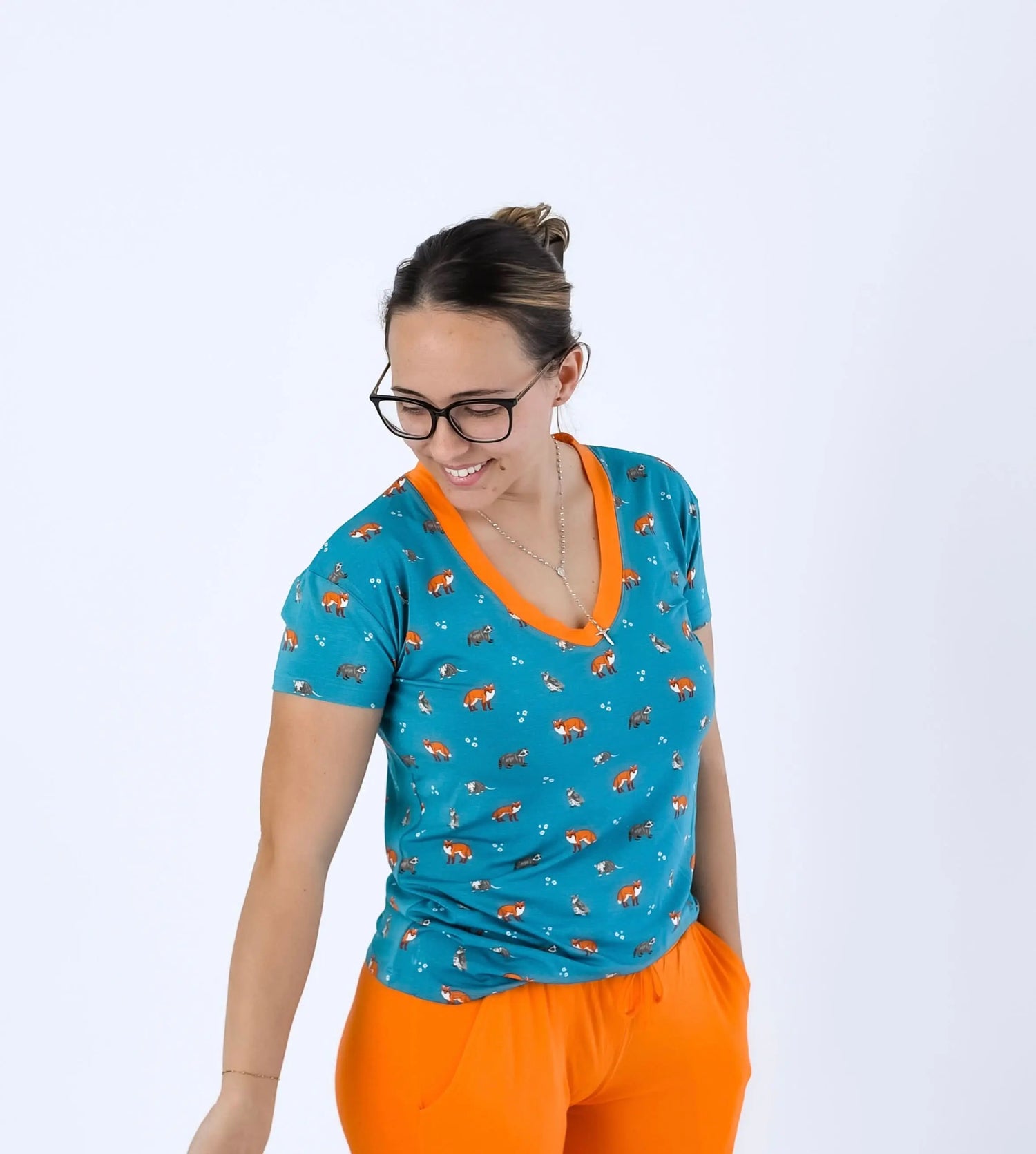 Bubble Baby Critters | Short Sleeve Adult V Neck - 