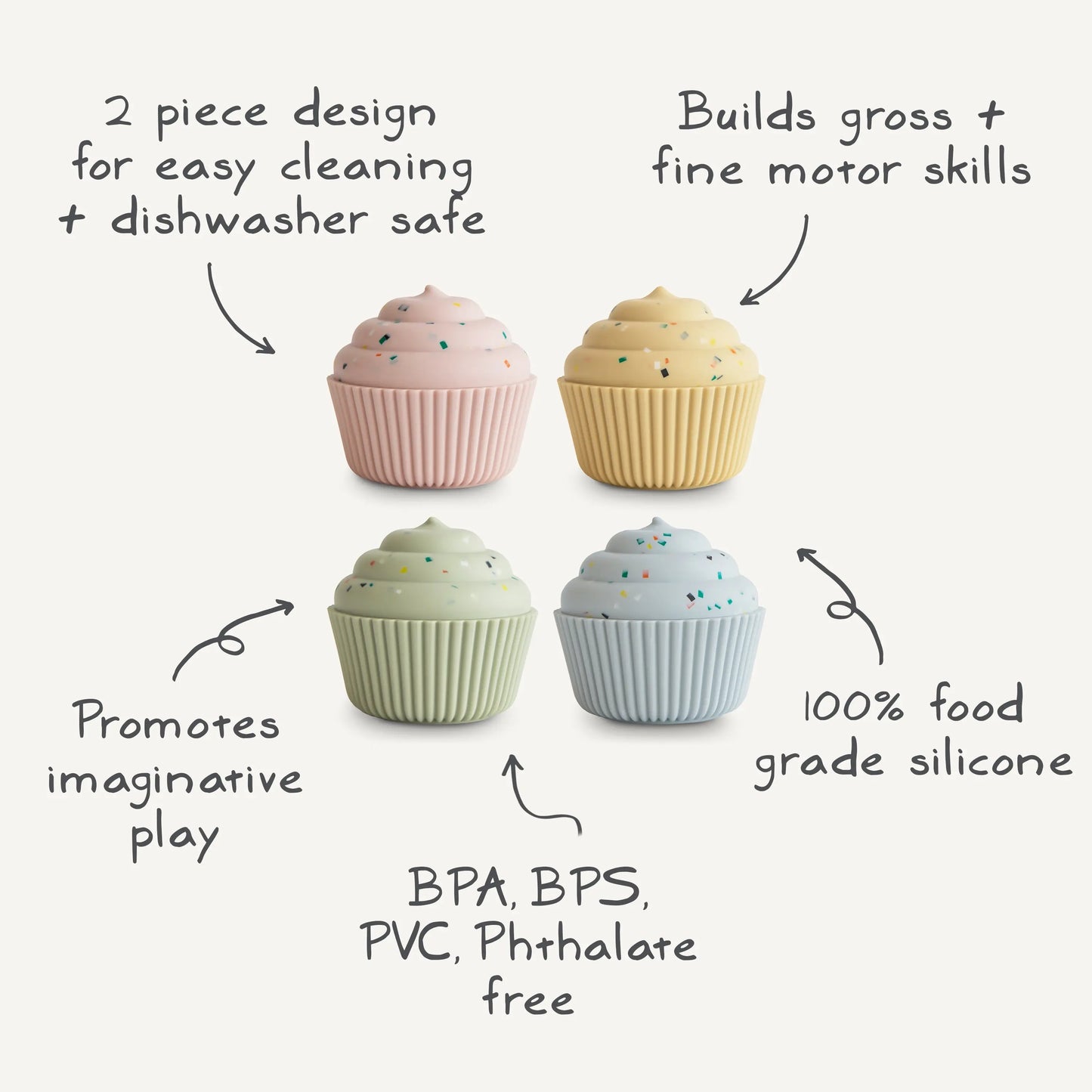 Mix And Match Cupcake Toy For Creative Play And Color Matching Mushie