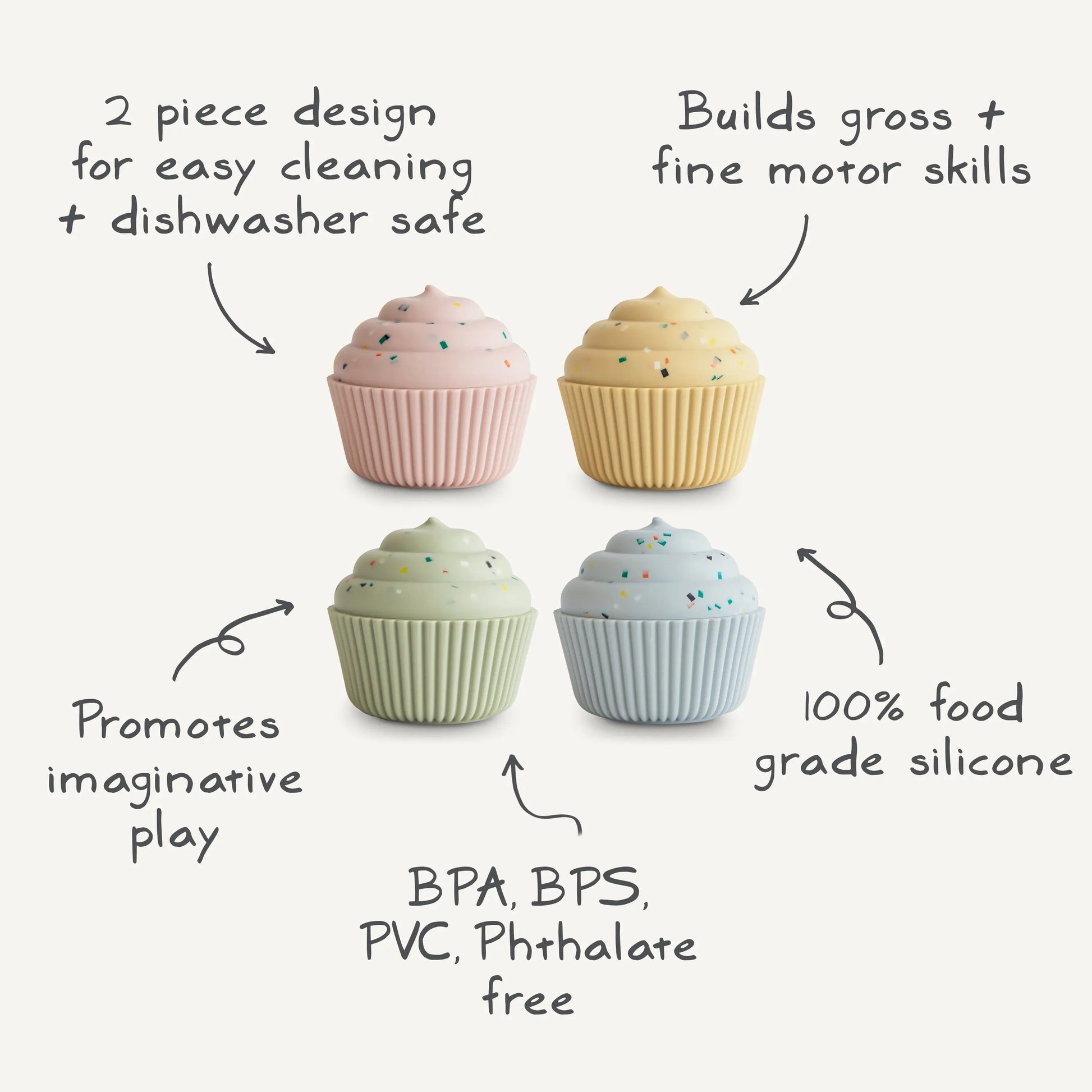 Mix And Match Cupcake Toy For Creative Play And Color Matching Mushie